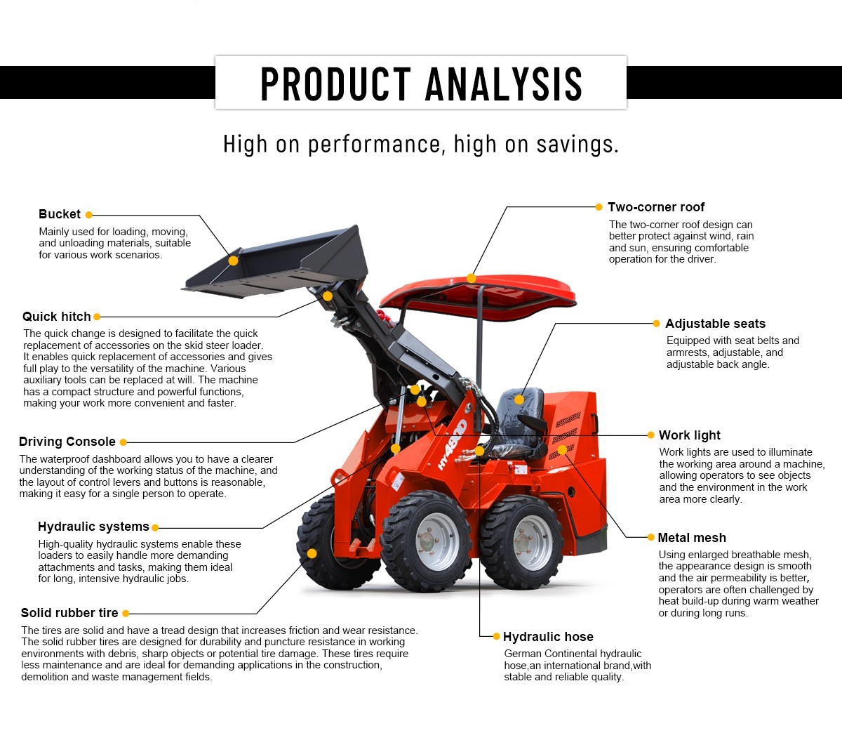 B&S 23HP Ride-On Wheeled Mini Skid Steer Loader with EPA Engine