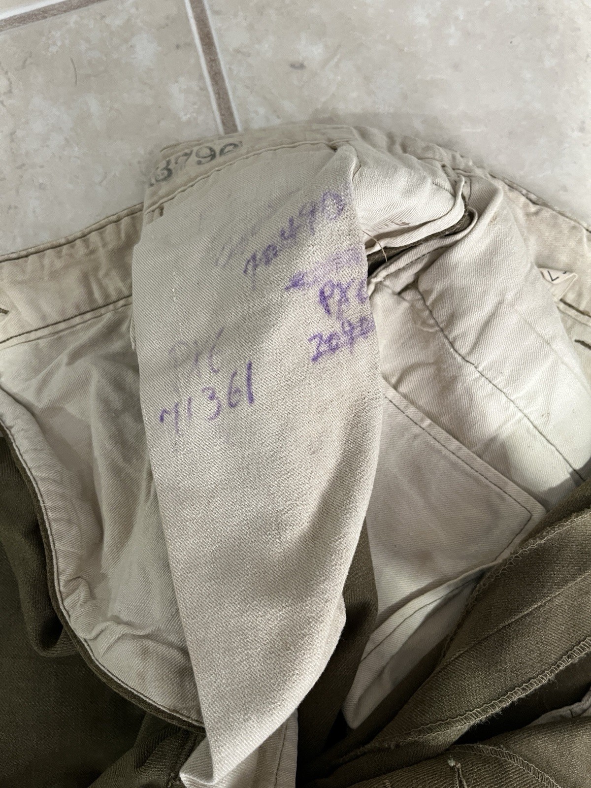 WWII WW2 US Army Light Shade Wool Field Trousers 1942 34x31 Gas Flap Mustard OD