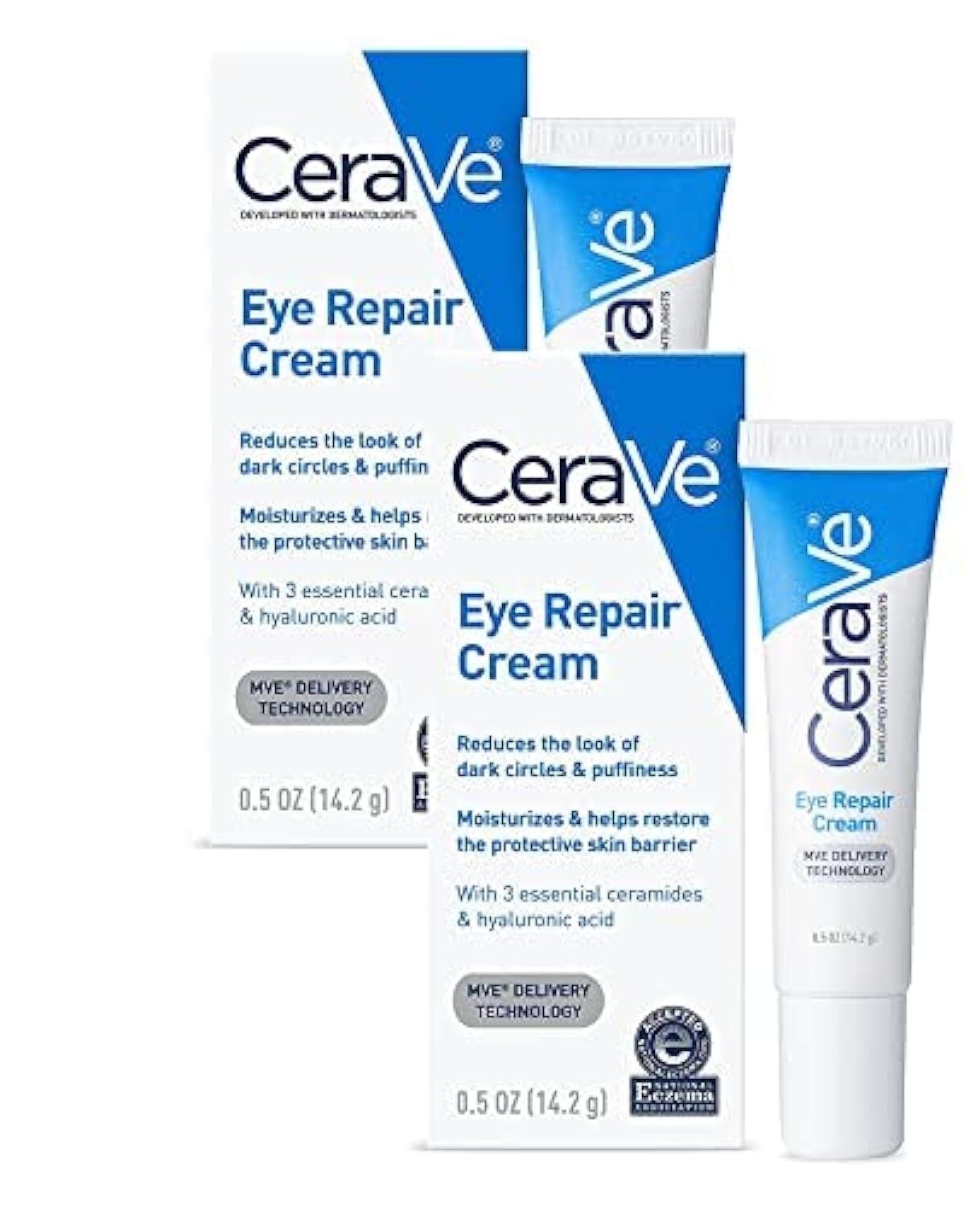 2 PACK CeraVe Eye Repair Cream for Dark Circles & Puffiness 0.5fl oz~EXP:02/2027