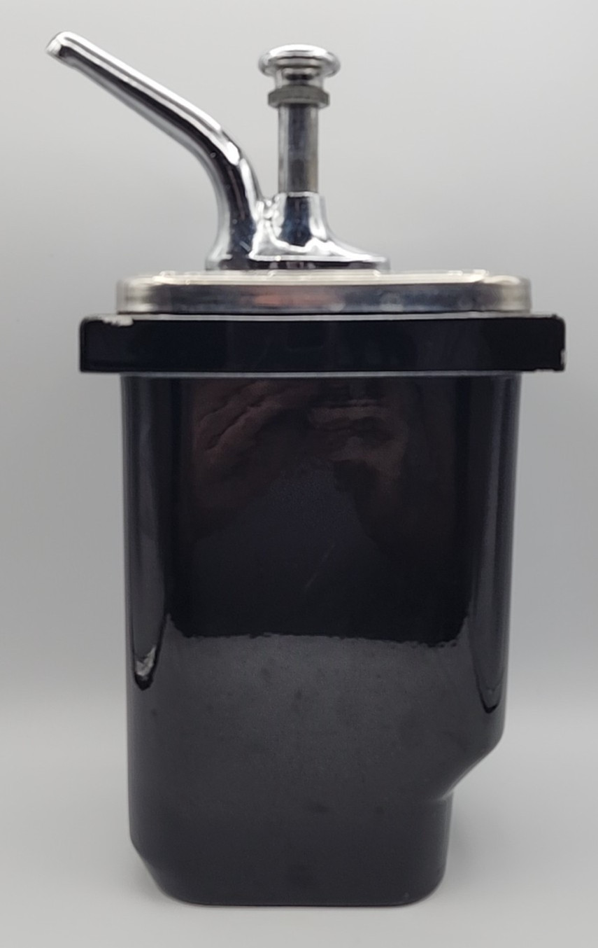 Hall Fountain Bar Liquor Dispenser Canister Pump Label "Brandy" Flaws READ BLUE