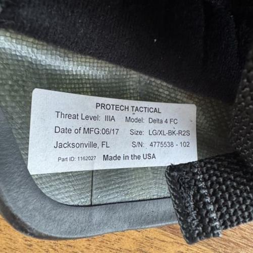 ​Protech Delta 4 Level IIIA Helmets.