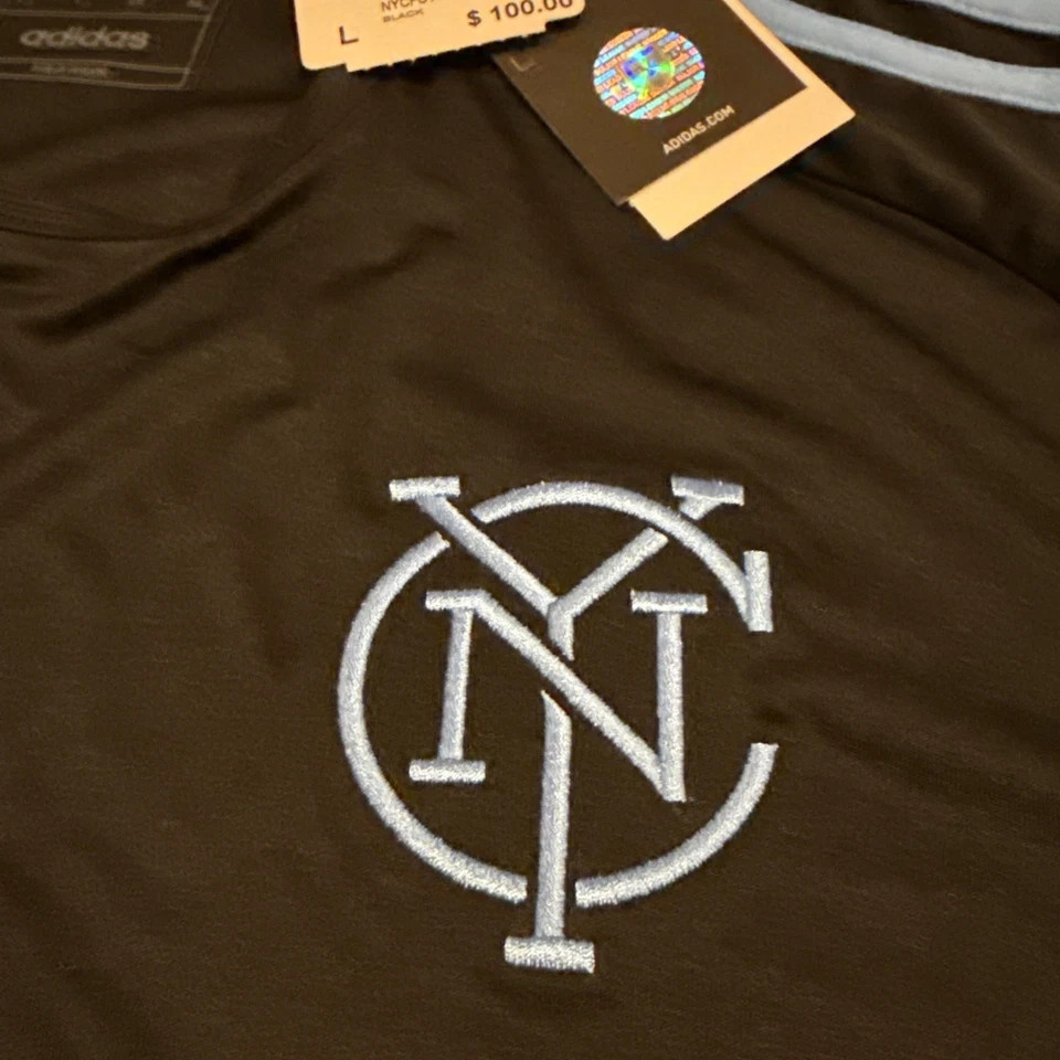 2024-25 Adidas Men’s New York City FC Black Away Soccer Jersey Large NYCFC Sz L