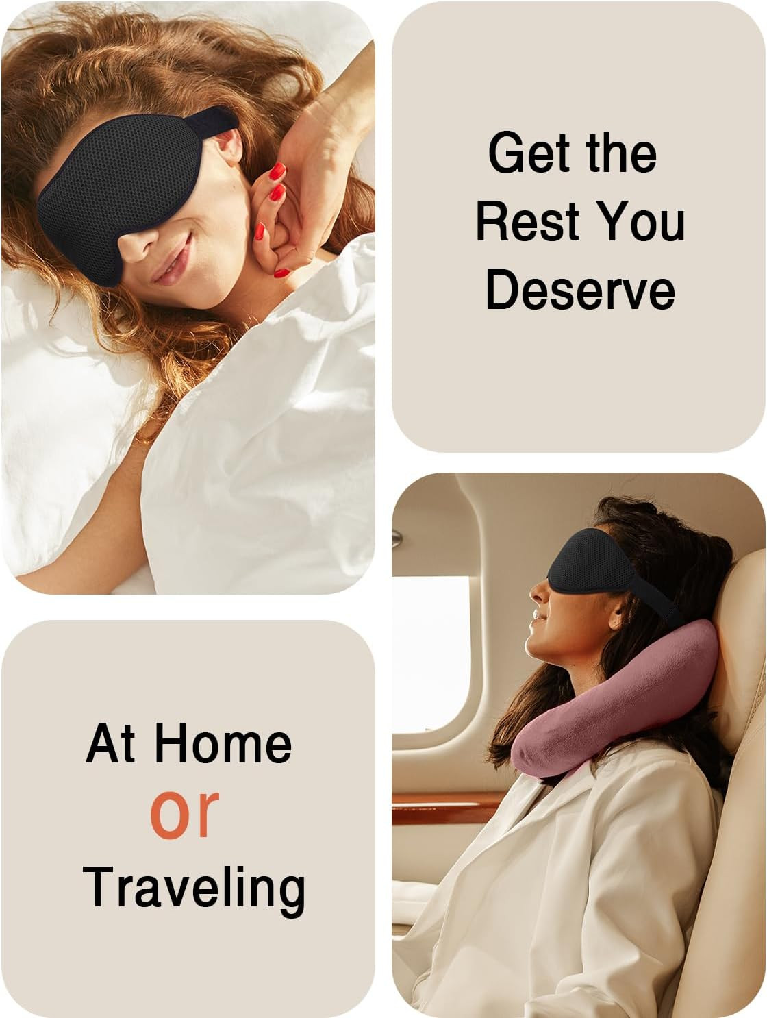 3D Sleep Mask for Side Sleeper Men Women Eye Cover Light Blocking Travel Nap