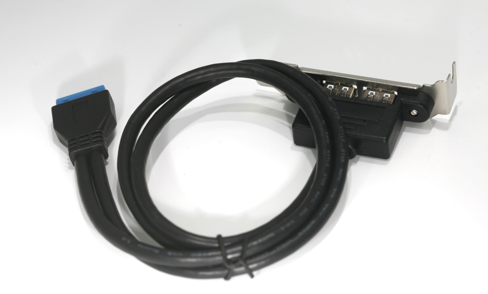 Low Profile USB 3.0 Panel Mount Dual Port 20 Pin Header Cable 1U 20 Inch