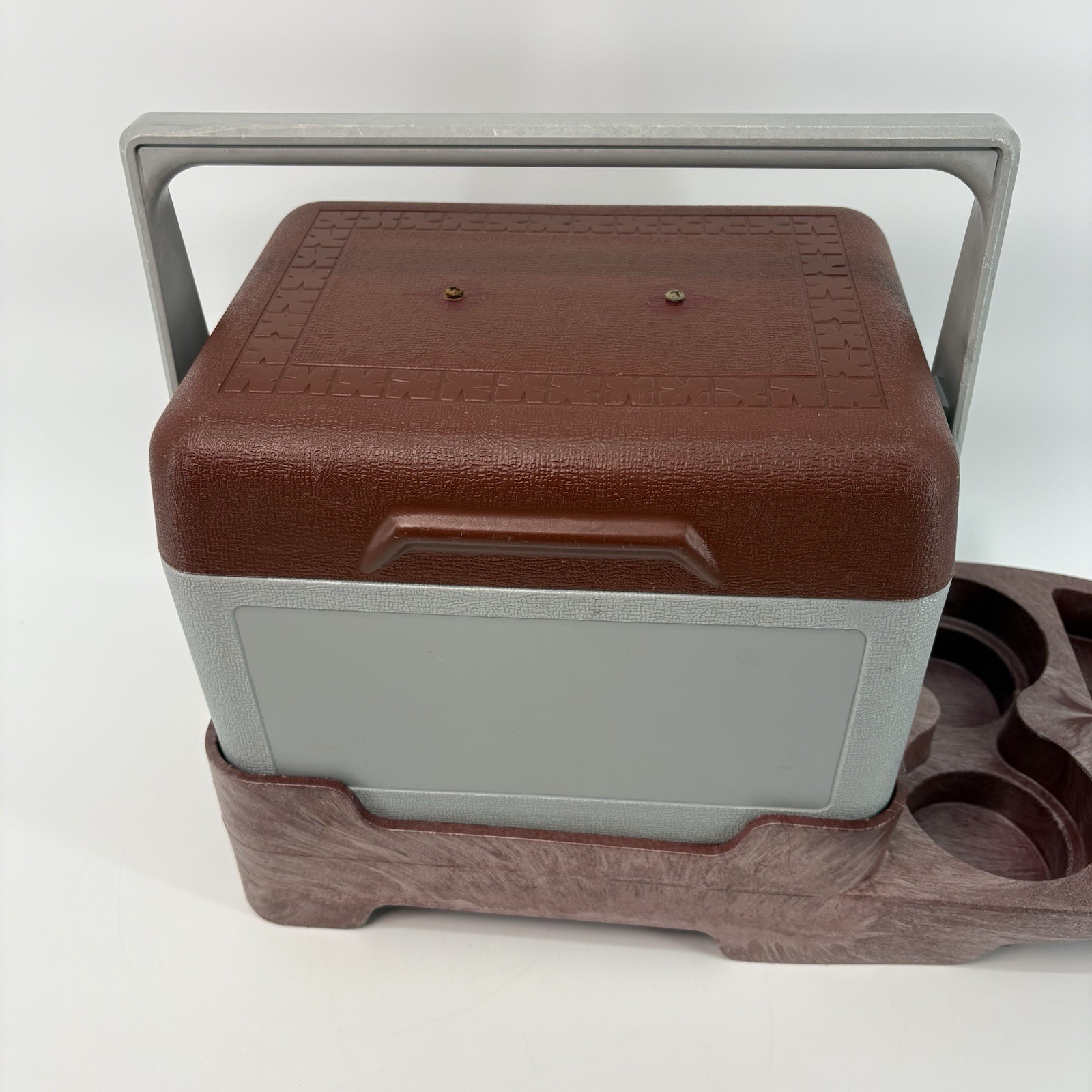 Vintage Gott Tote 6 Cooler Console Arm Rest With Cup Holder, Red, Read DS!