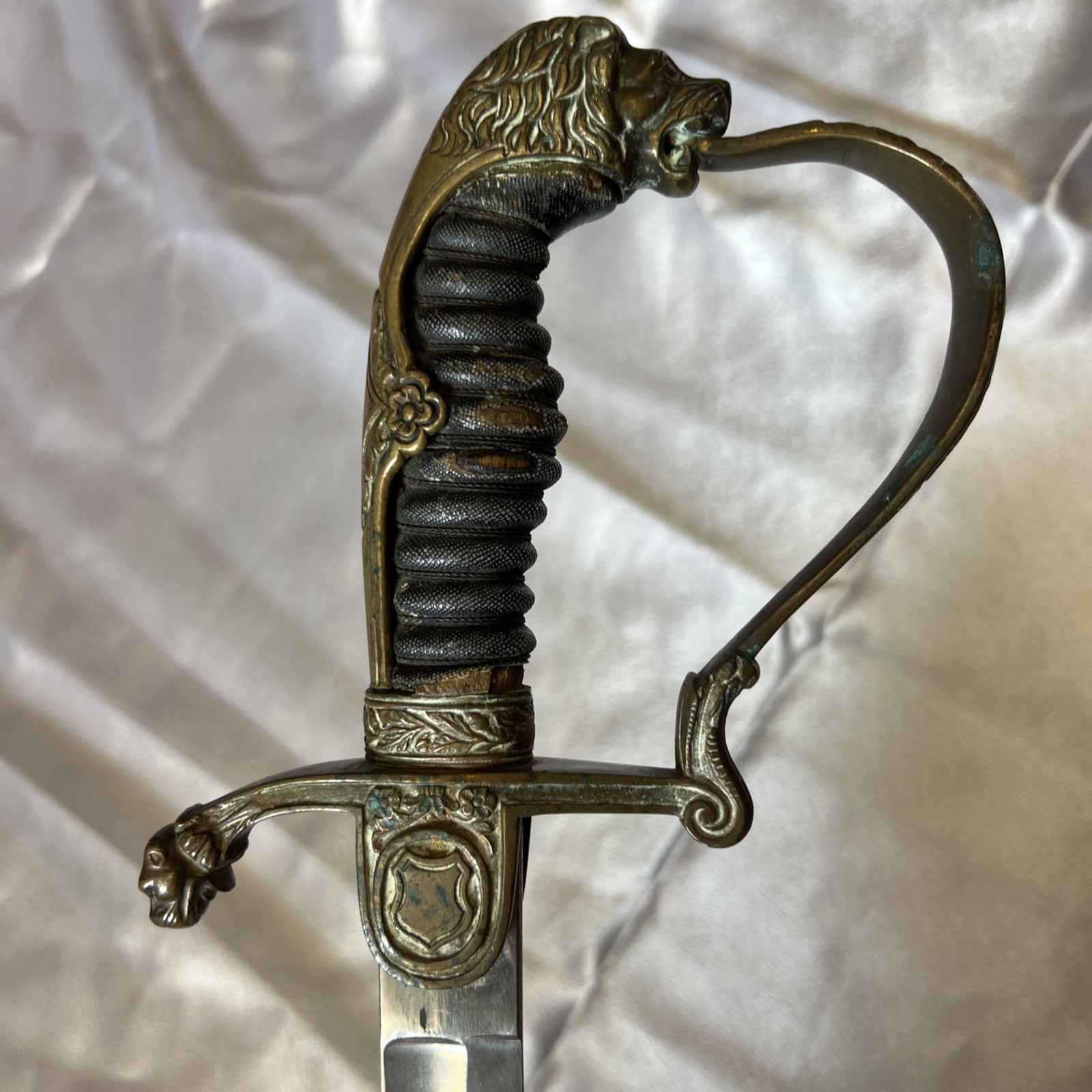 Antique German Officer Dress Sword Lion Head Pommel Solingen Style c.1900