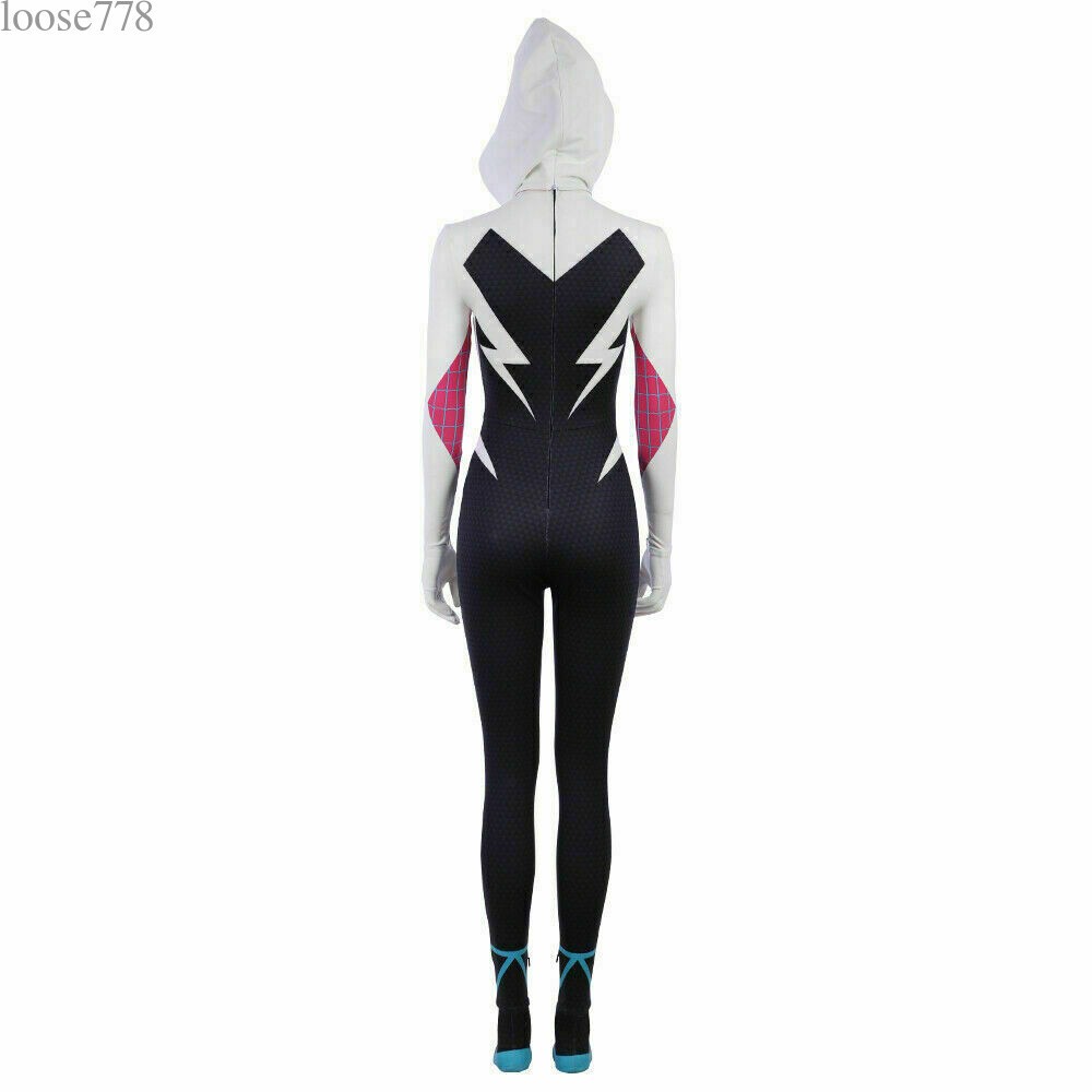 Spider-Women Gwen Stacy Costume Girls Spandex Jumpsuit Cosplay Bodysuit Outfits