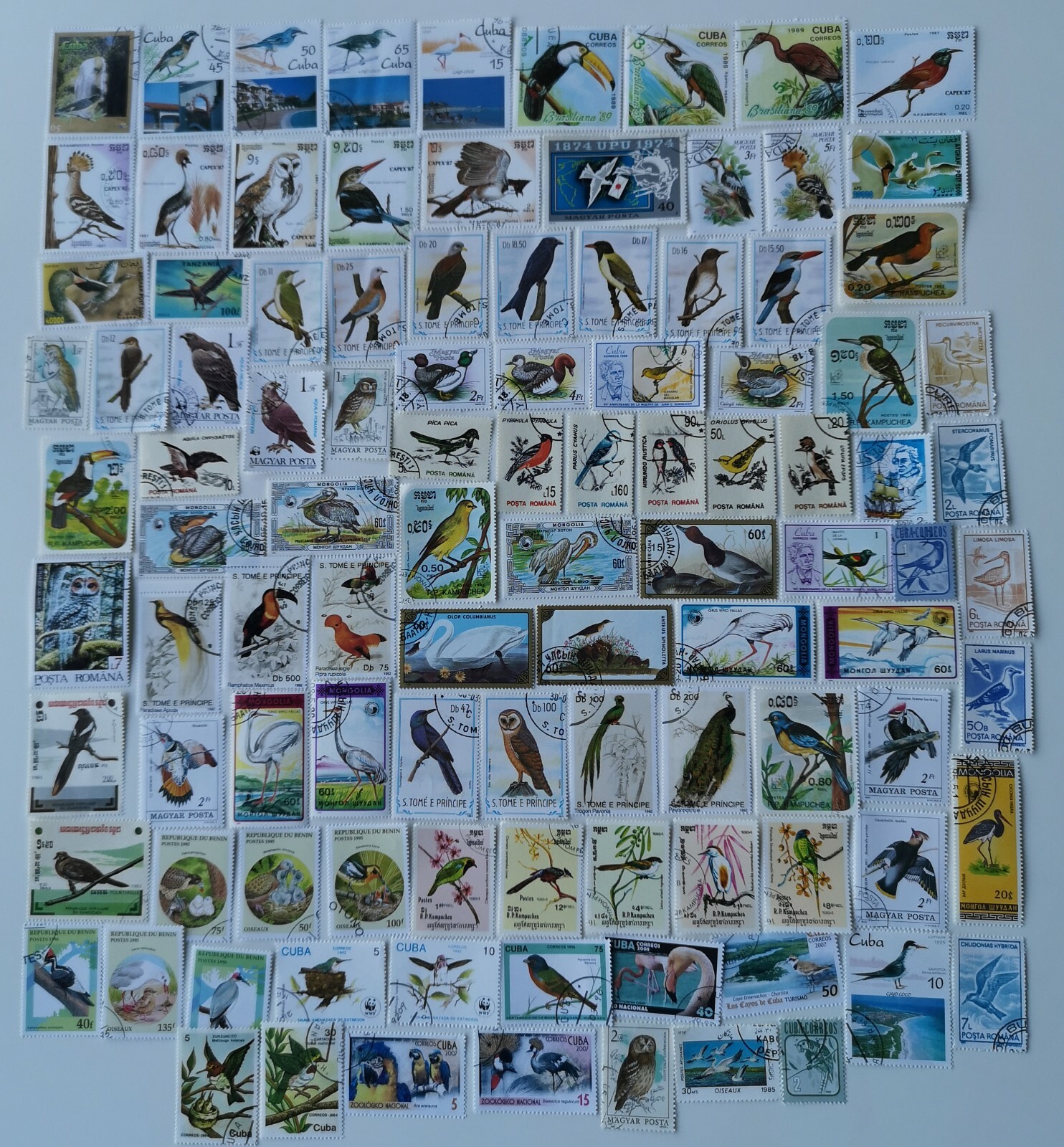 Birds Stamps Collection - 100 to 1000 Different Stamps