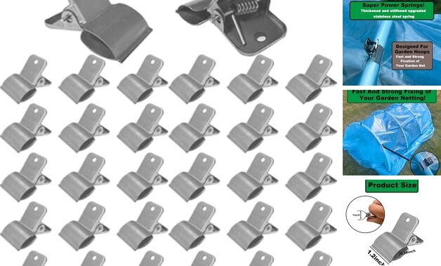 Stainless Steel Garden Clips, Extra Wide Strong Fixing Greenhouse Clips For