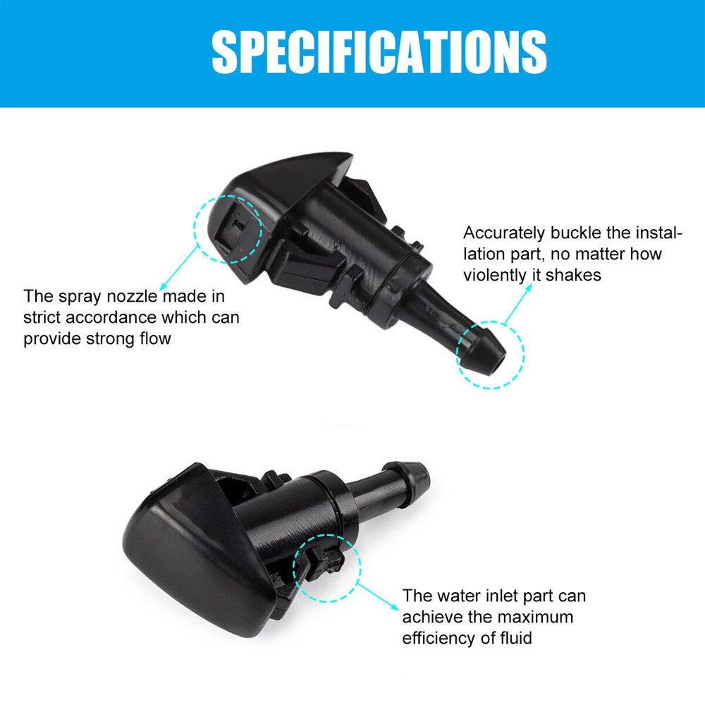 Universal Car Windshield Wiper Washer Squirter Nozzle Spray Jet Kit Fluid Hose