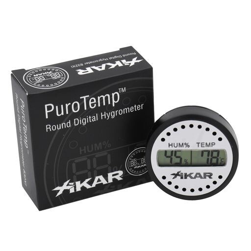 Xikar PuroTemp Round Digital Hygrometer, Accurate, 10-Second Refresh Rate