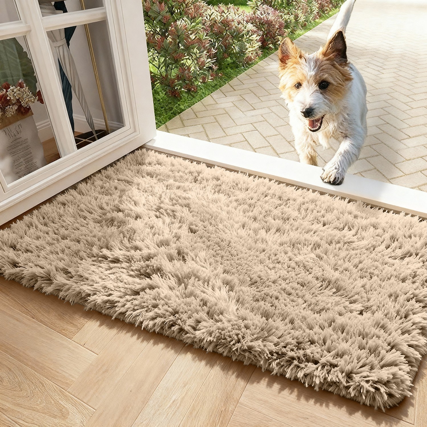 Plush Shaggy Door Mat Entrance Indoor Rugs Faux Fur Anti Slip Shaggy Rugs