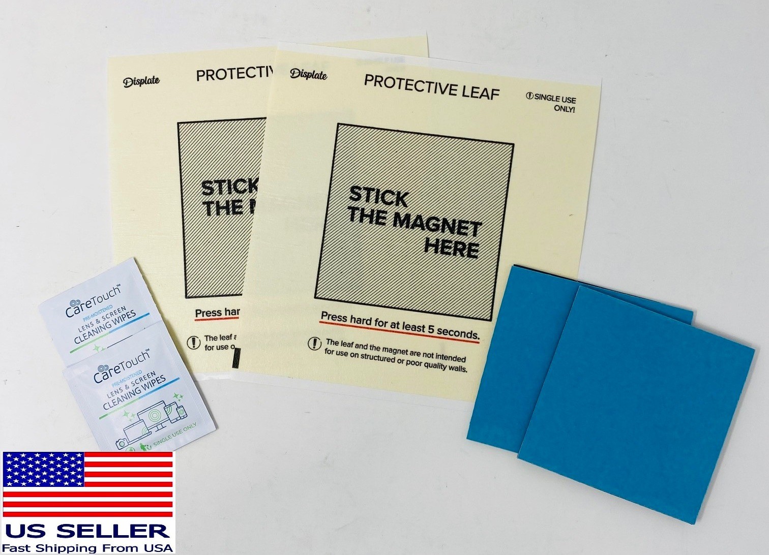NEW 2-PACK Displate Magnetic Mounting Kit 2 Magnets 2 Protective Leafs 2 Wipes