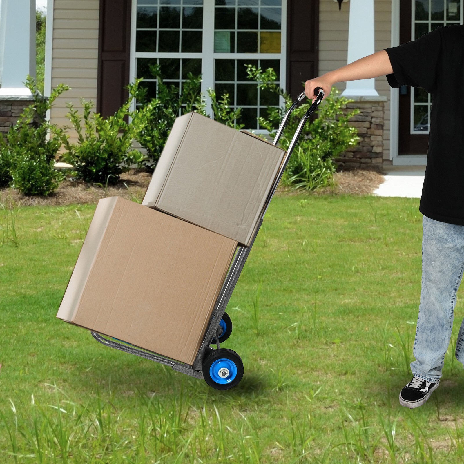 VILOBOS Heavy Duty Hand Truck Dolly Folding Moving Travel Cart Adjustable Handle