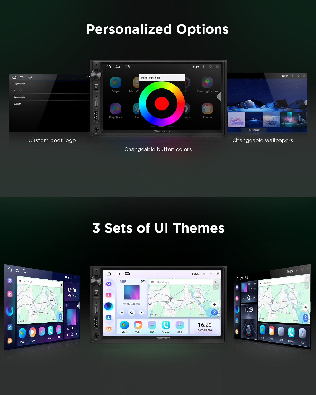 Eonon UA13 Android 13 Double 2Din 7" IPS Car Stereo Radio GPS CarPlay Audio WiFi