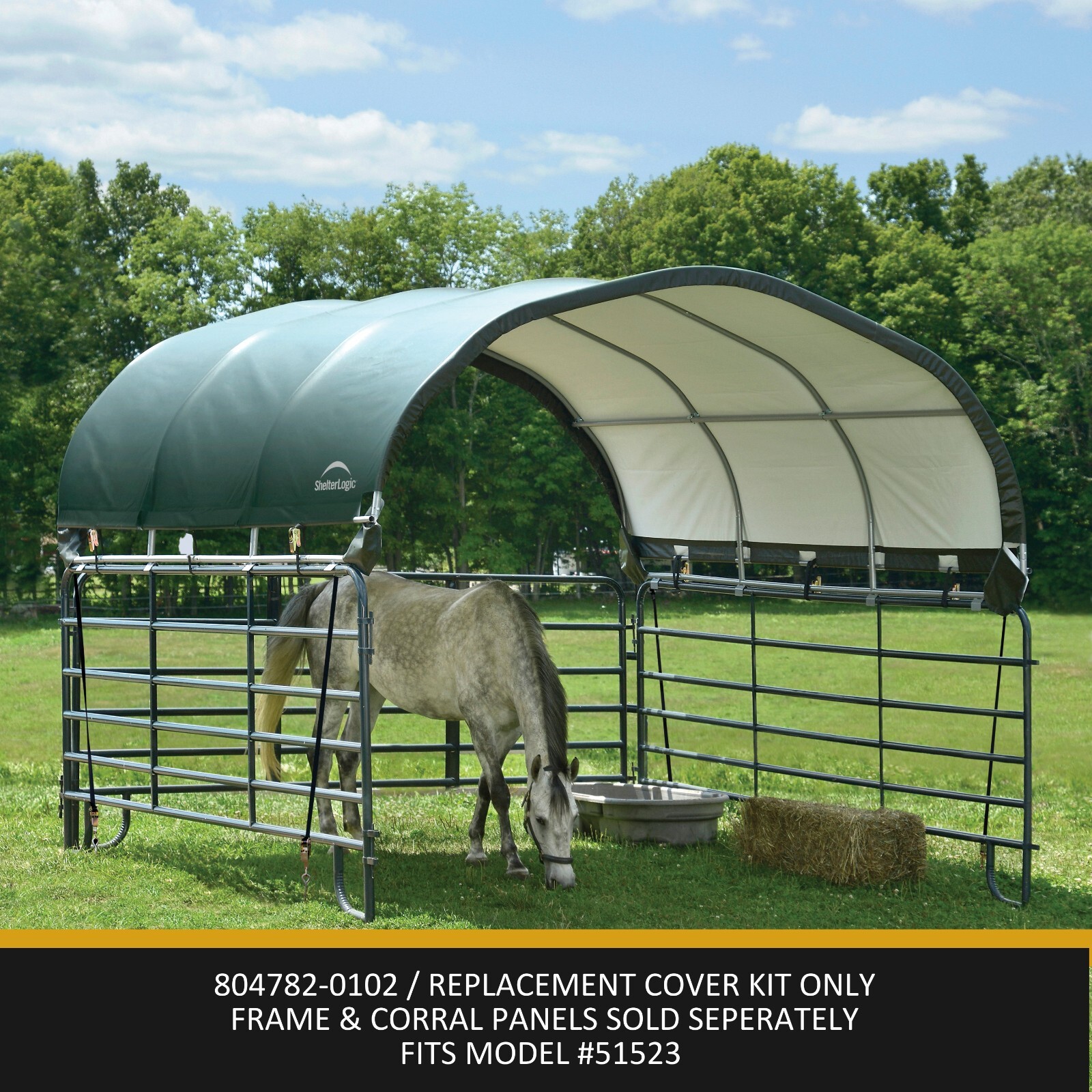 ShelterLogic 12x12 ft. Corral Shelter 7.5 oz. Replacement Cover *TOP COVER ONLY*