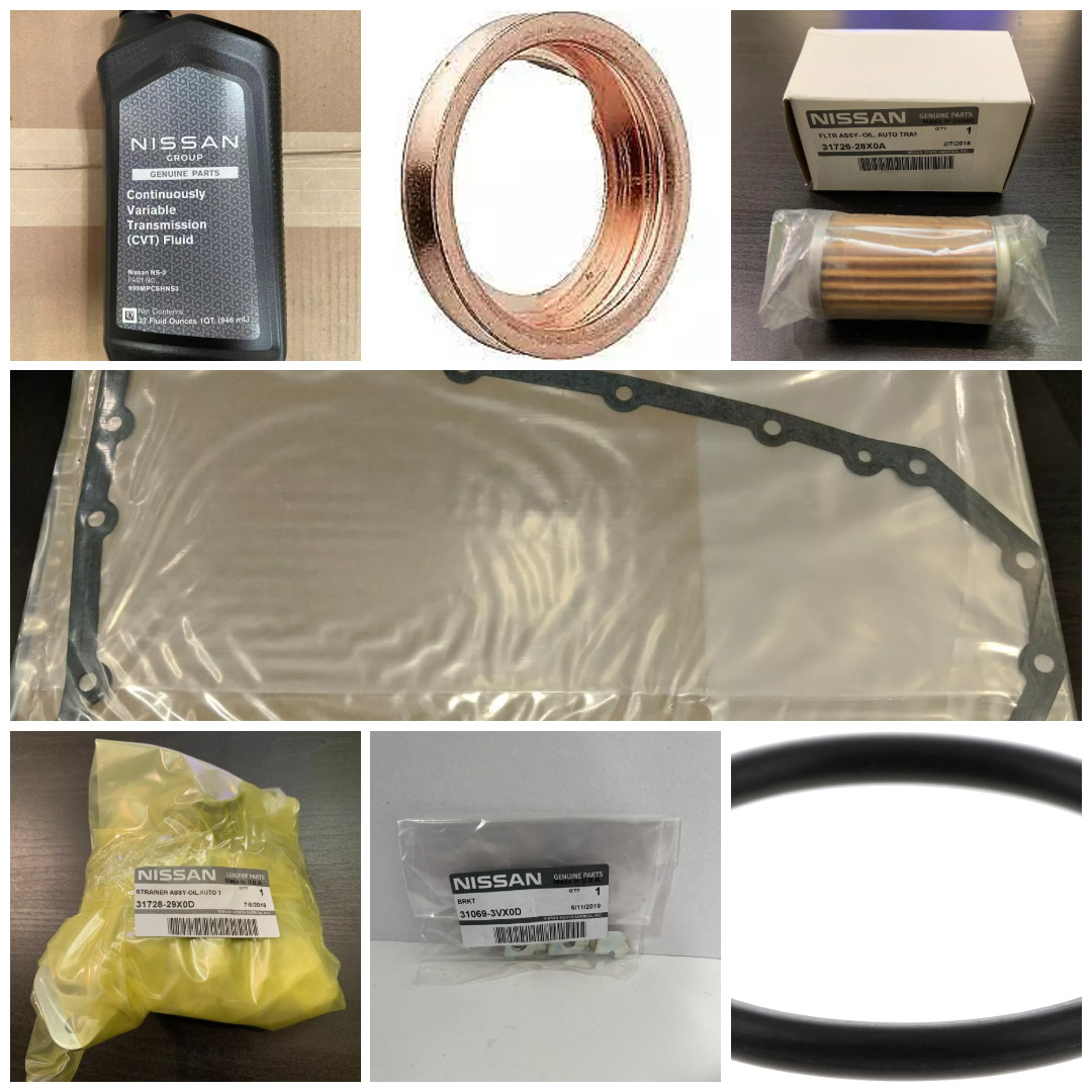 RE0F10E/JF017E GENUINE Nissan Parts and NS-3 CVT Fluid 5-Quart Bundle Kit