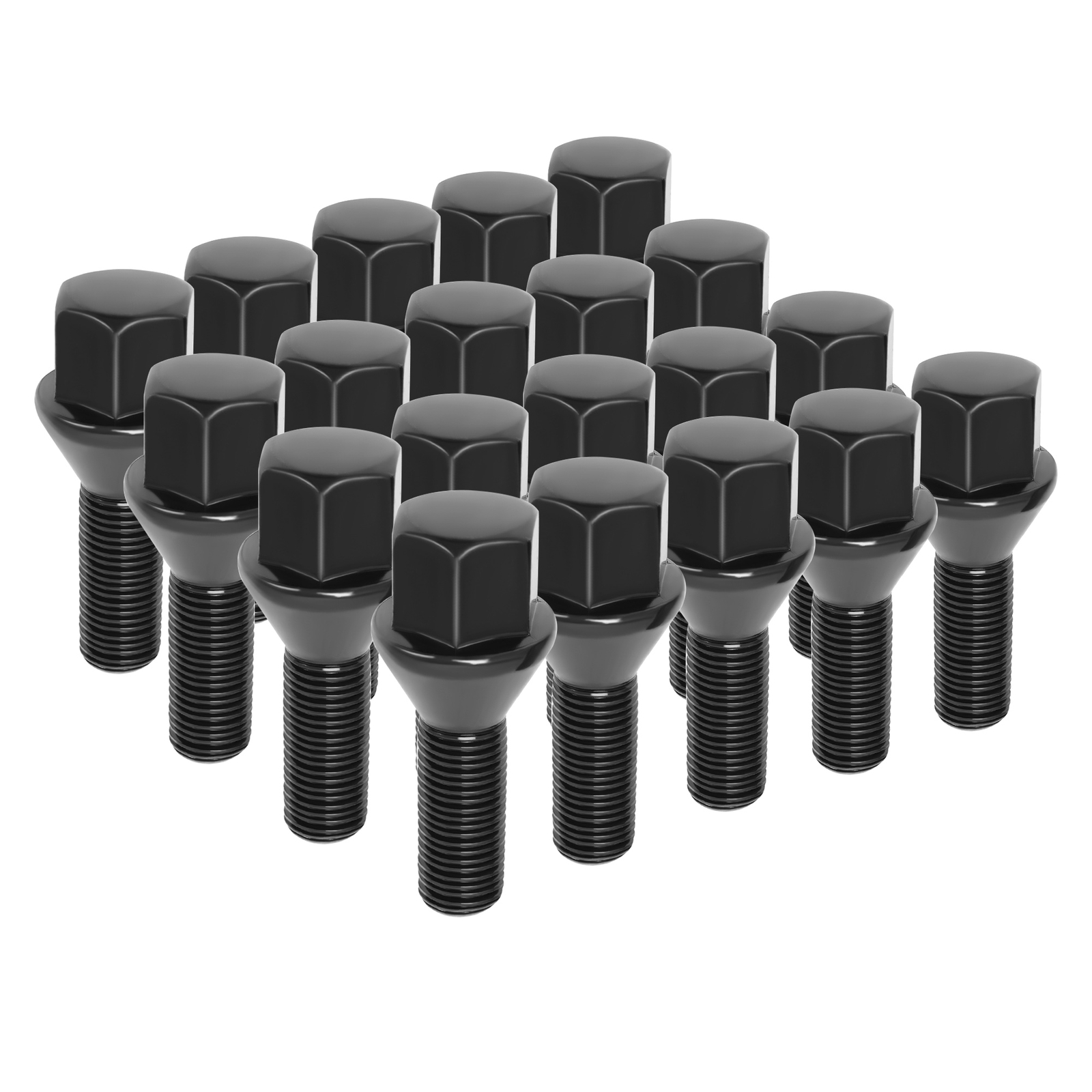 20 Pcs Black Wheel Lug Bolts For 2012-25 Dart Compass Renegade Cherokee Ram 700