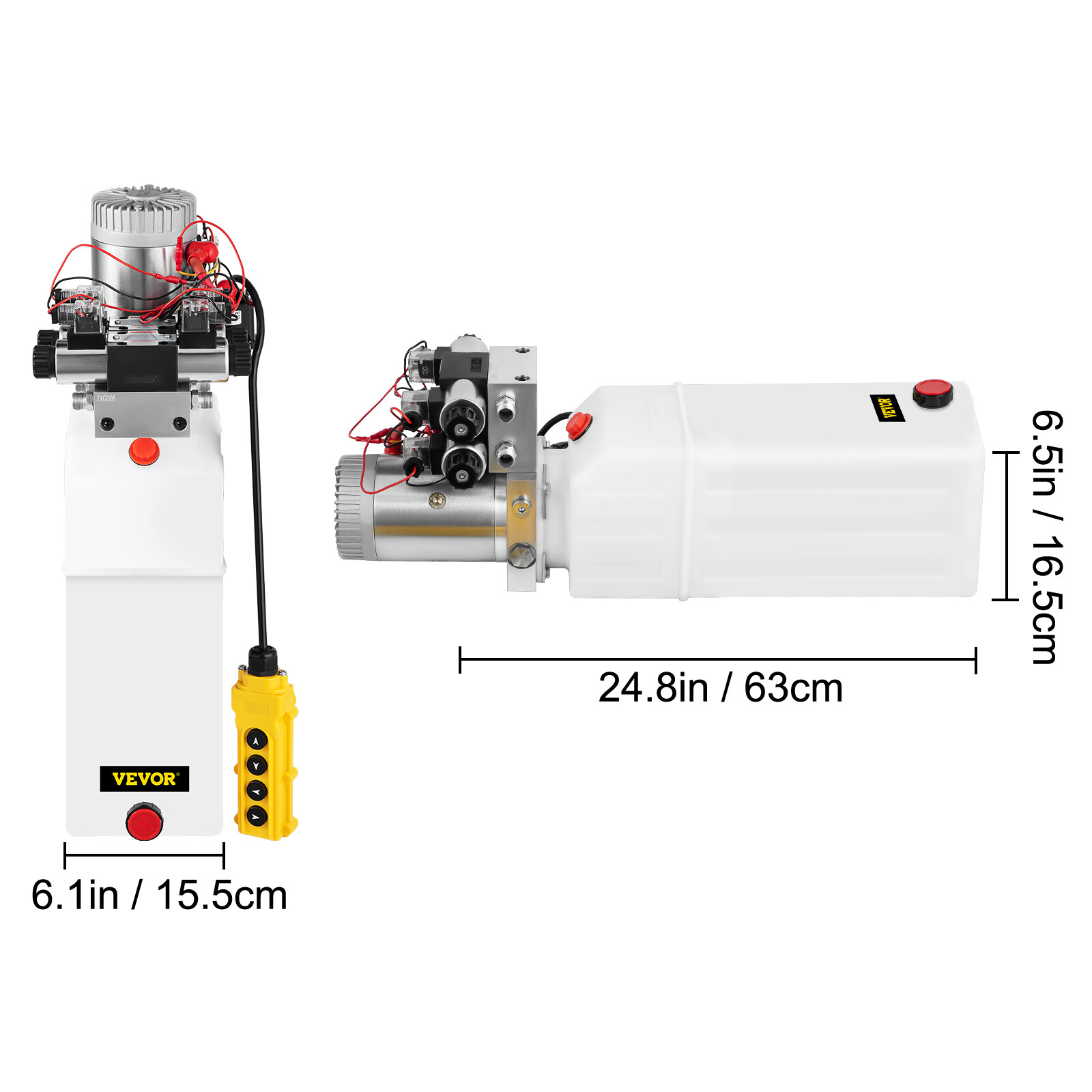 VEVOR 4 Way Solenoid Hydraulic Pump 12V 8 Quart Double Acting Trailer Power Unit