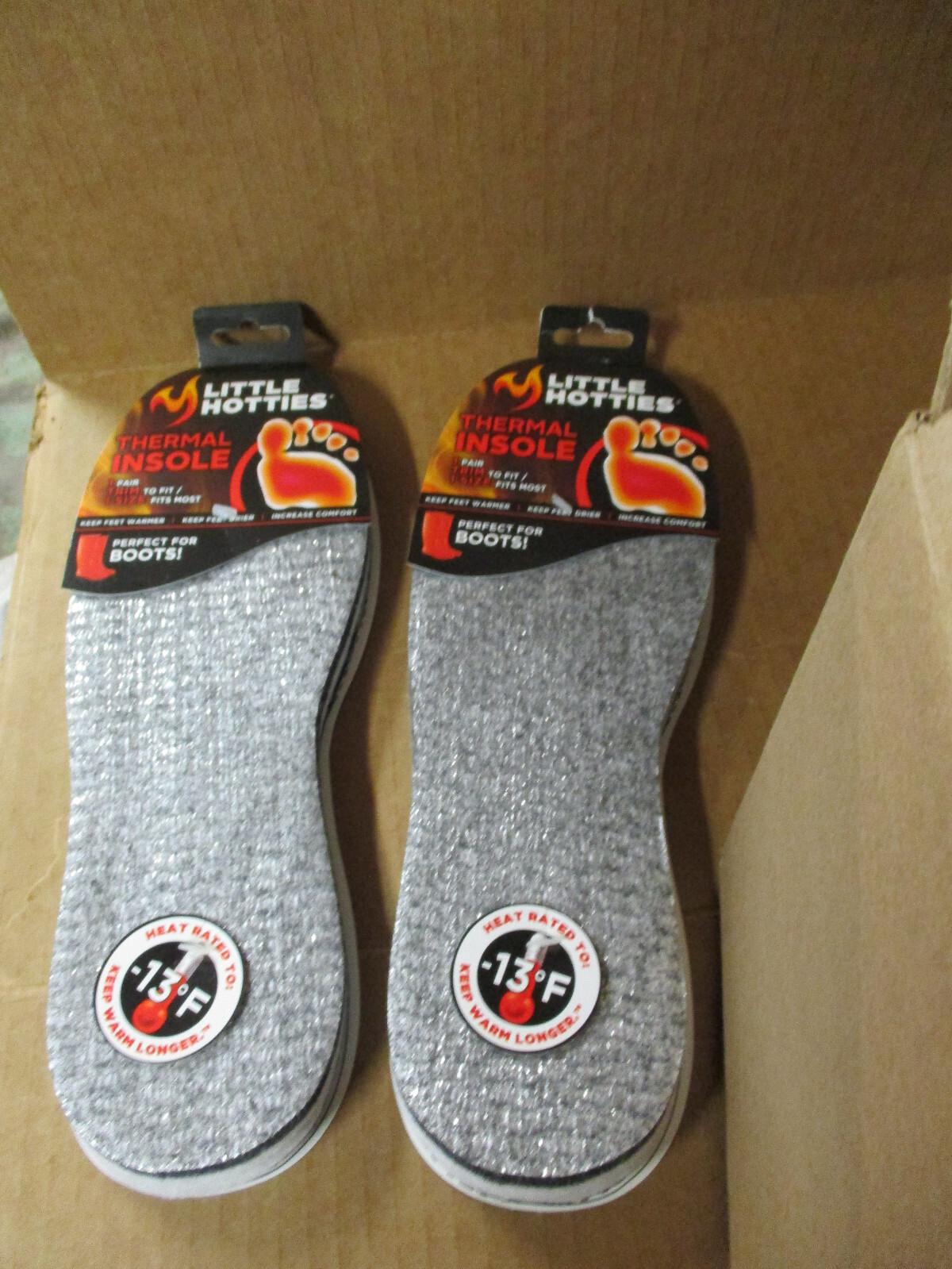 2 PACK Thermal Insole 2 Pair Trim to Fit Perfect for Boots Little Hotties NEW S2