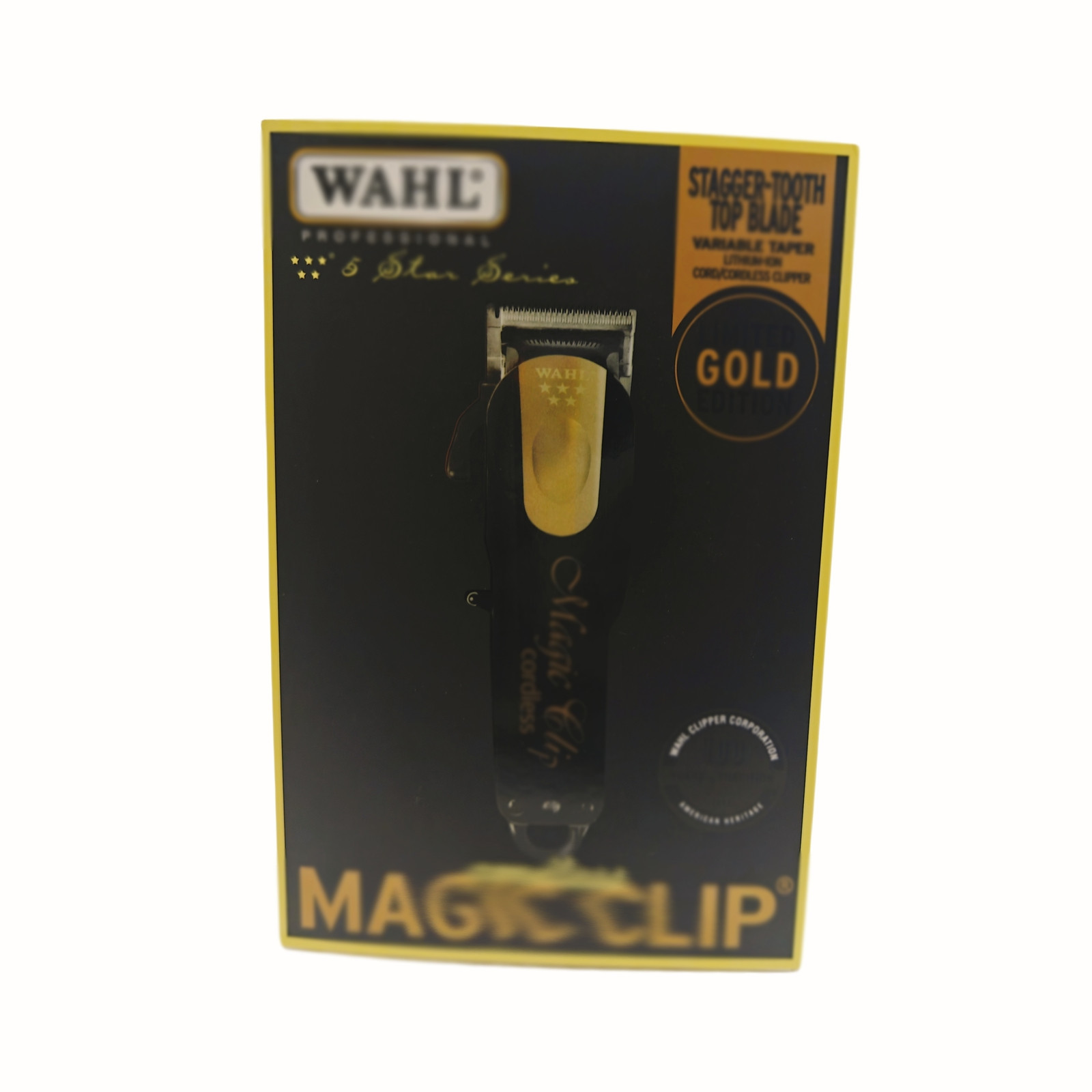 8148-100 Wahl Professional 5 Star Edition Gold Cordless Magic Clip Black New