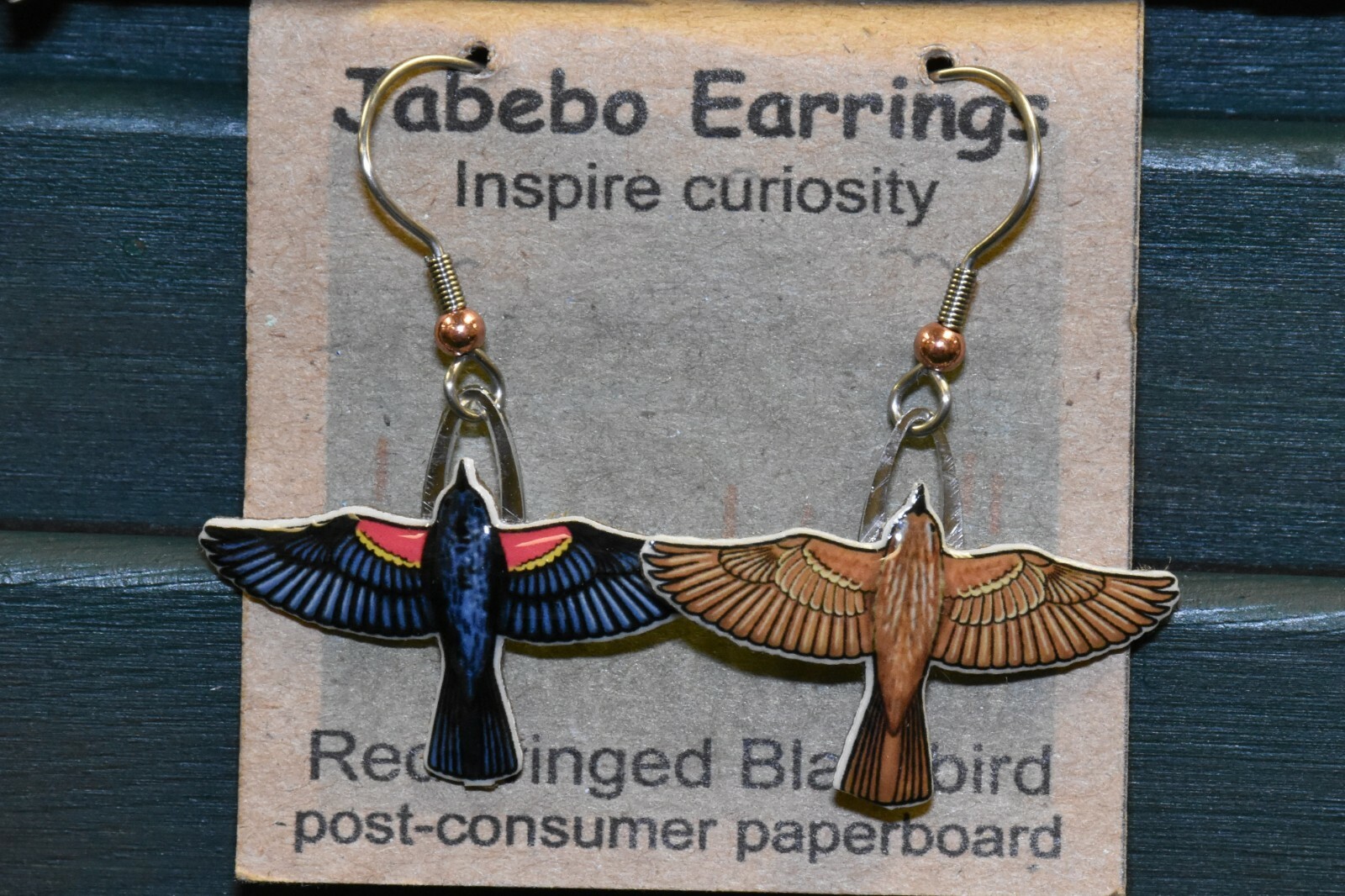 Jabebo Earrings Red-winged Blackbird