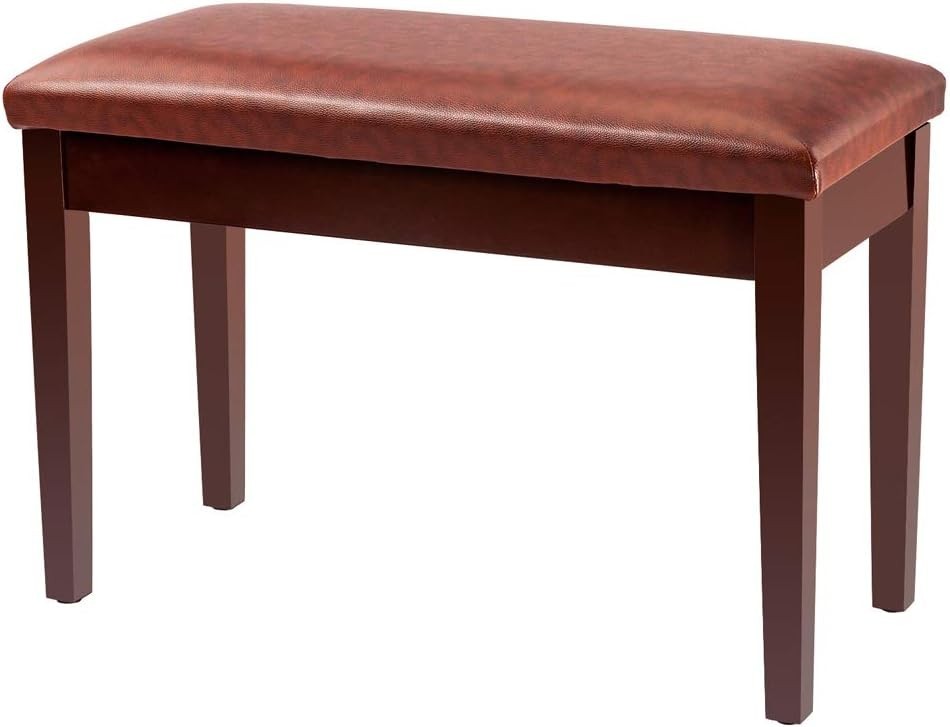 Duet Piano Bench with Storage Compartment and Thick Cushion Hinged Top Artist