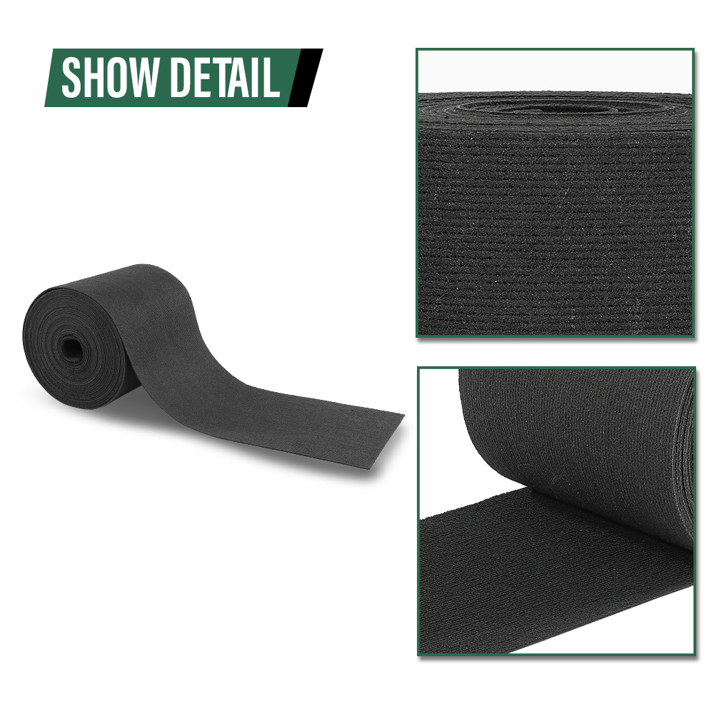 9" x 50' Ribbed Bunk Carpet / Marine Boat Trailer Runners / Outdoor - Black