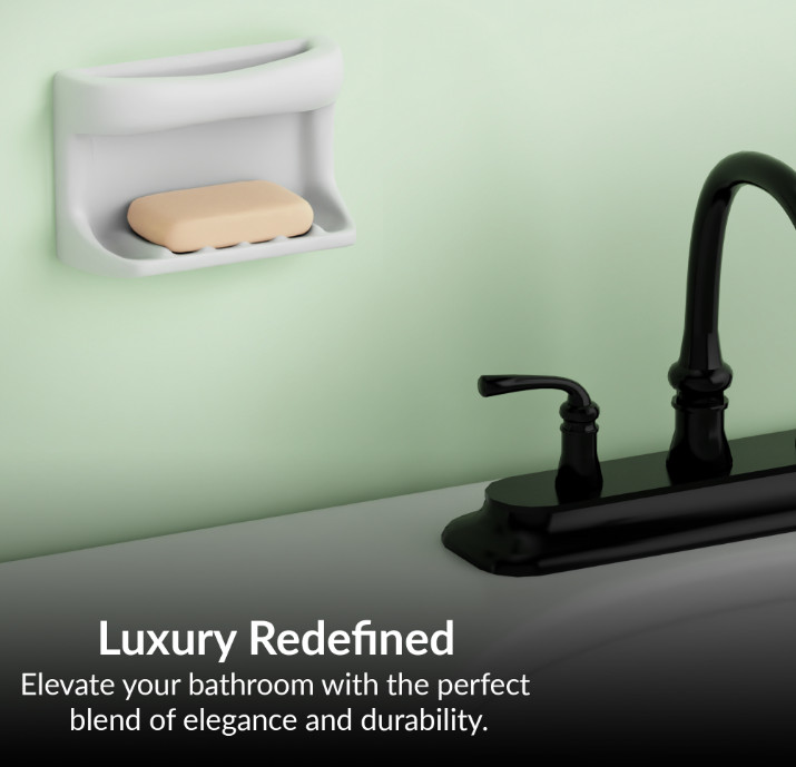 Lenape 4-1/4 in. x 6-1/4 in. White Ceramic Soap Dish and Cloth Holder - NEW