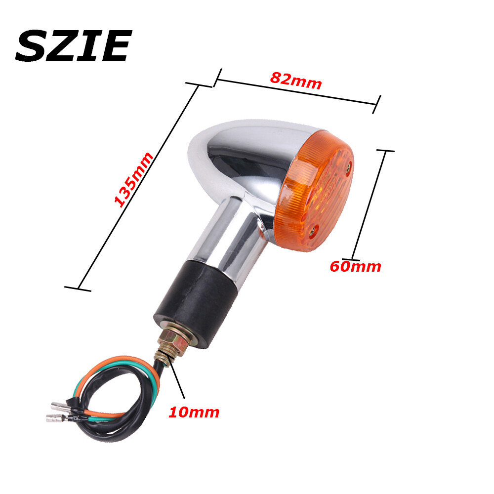 1 Pair Amber Turn Signal Light For Suzuki Boulevard C109R C50 C90 S 40 50 Chome
