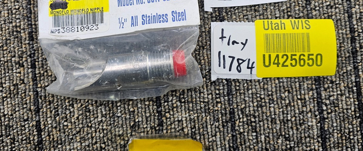 (QTY 2) MONOFLO 3511-02-000: Steel Nipple Drinker - 1/2inch All Stainless