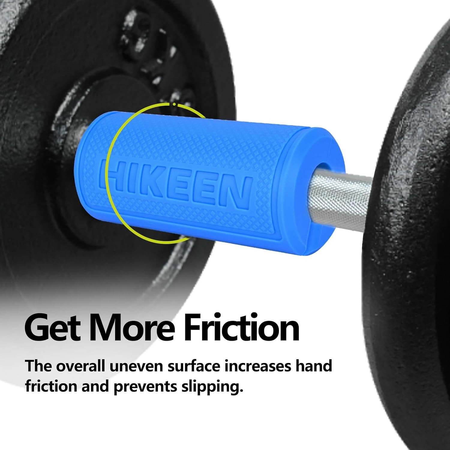 Thick Bar Dumbbell Grips,Non Slip Hard Rubber Barbell Grips-2.25" Outer Diameter