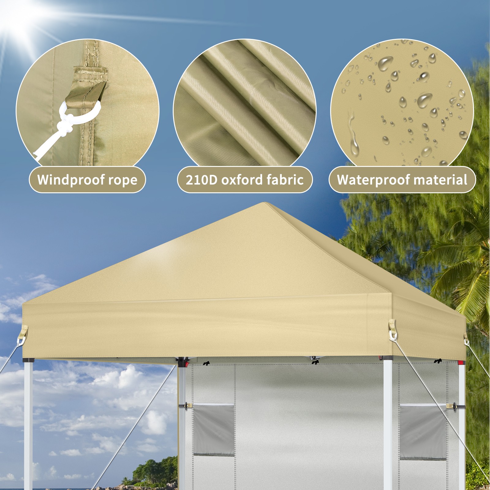 5x5ft Pop Up Canopy Tent Folding Canopy with Carry Bag,1 Sidewall