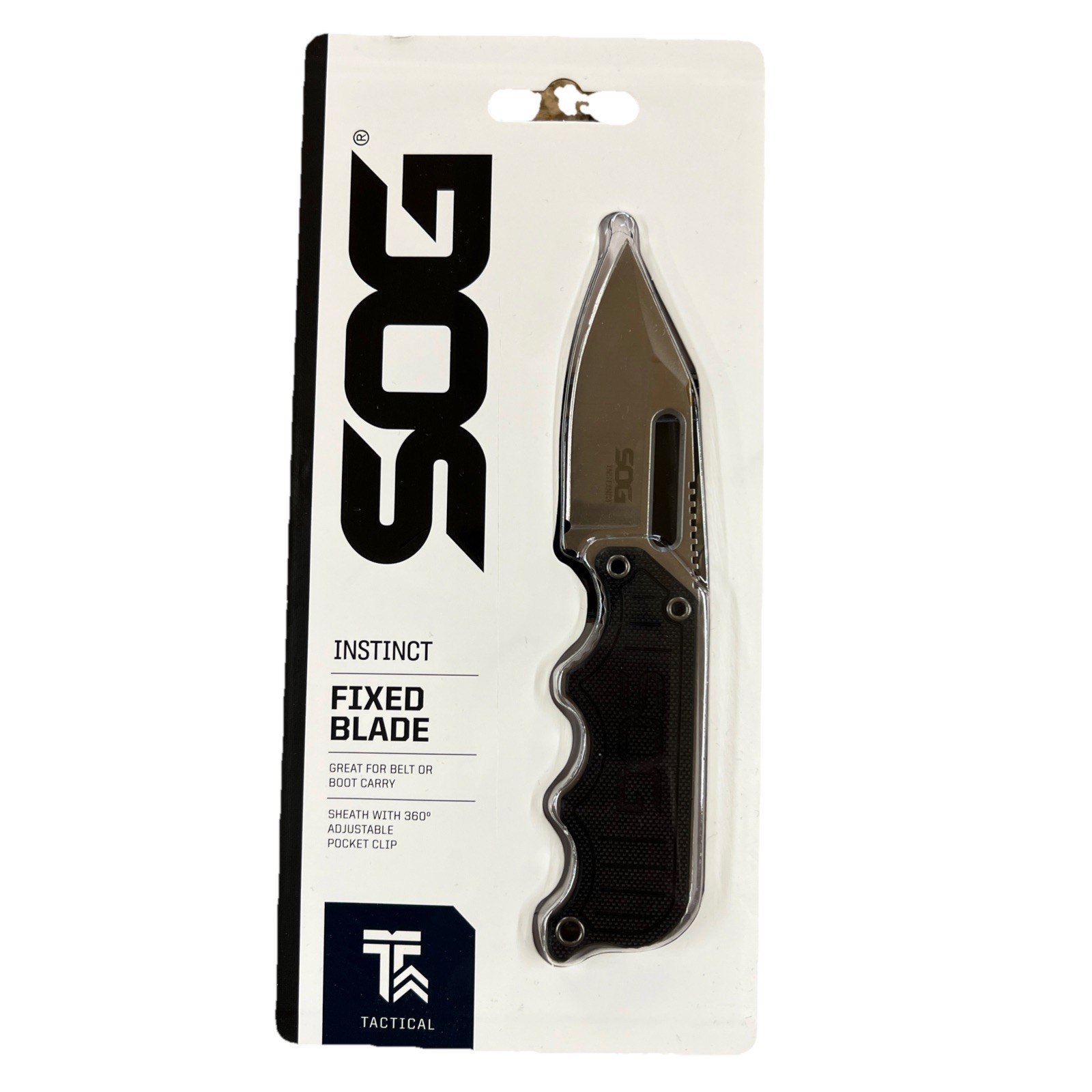 SOG Instinct G10 Fixed Blade Knife With Pocket Clip - New Sealed Free Shipping
