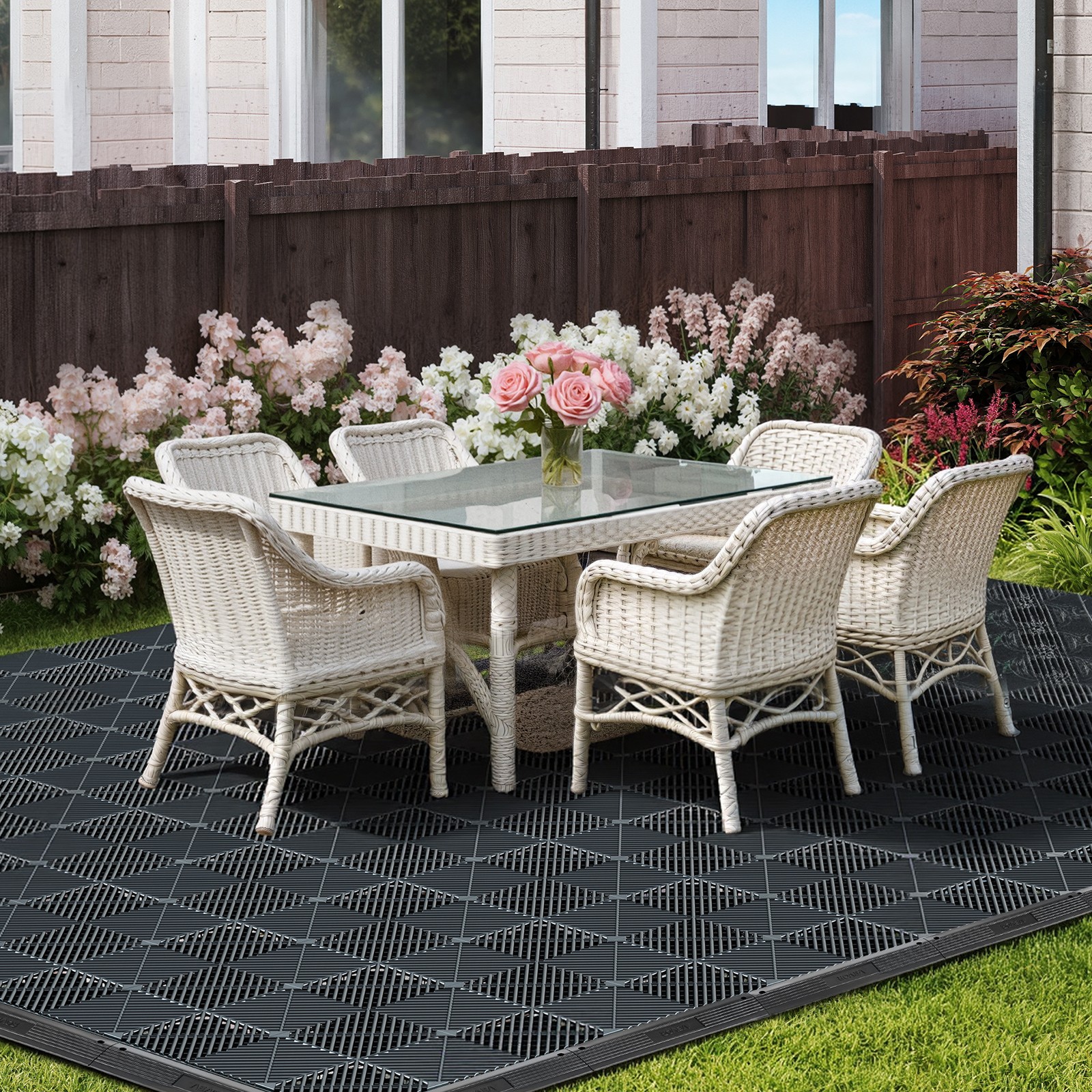 VEVOR Transition Edge Kit 11 Piece Interlocking Modular Garage Floor Edging PP