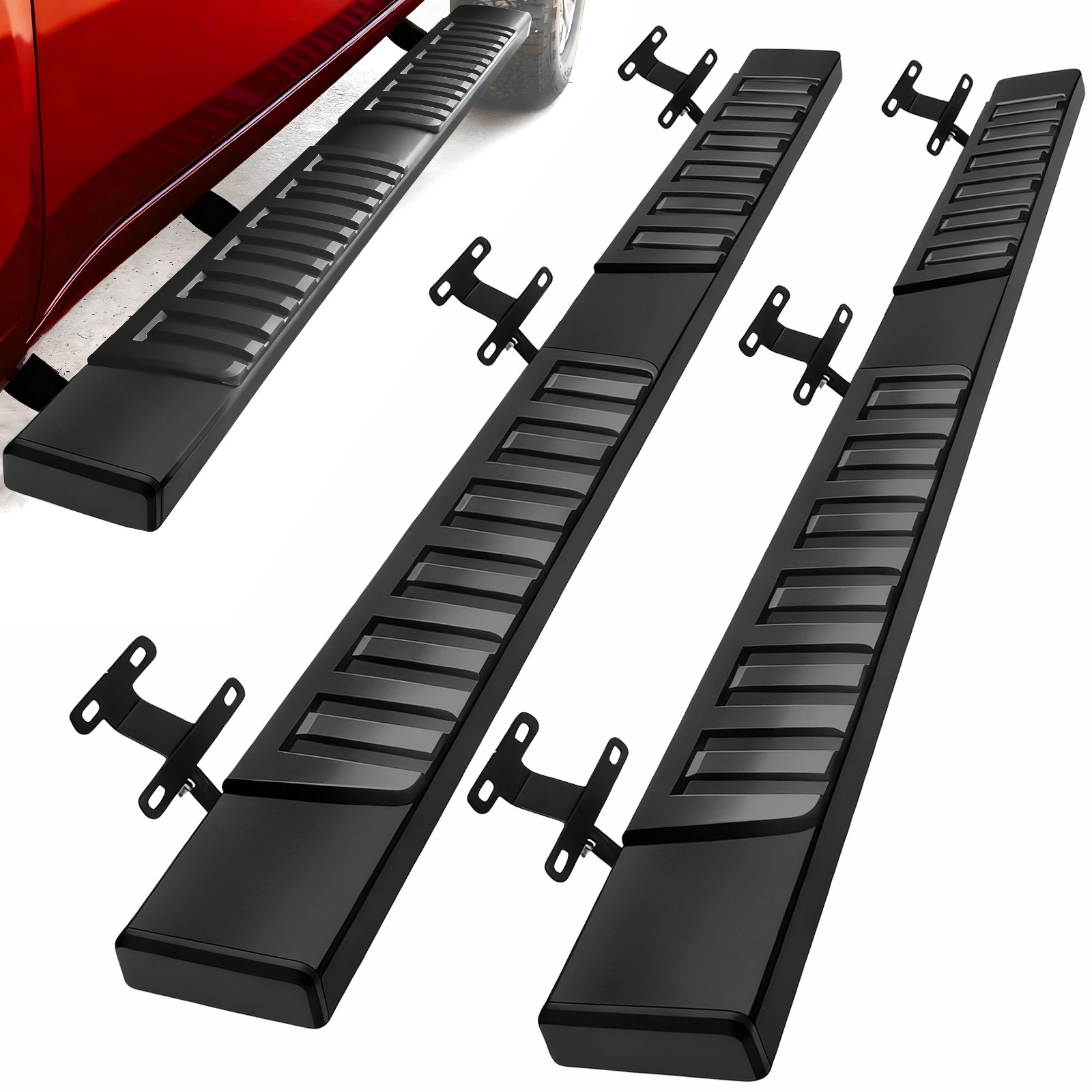 For 2015-2026 Ford F150 Super Crew Cab 6" Running Boards Side Steps Nerf Bar BLK