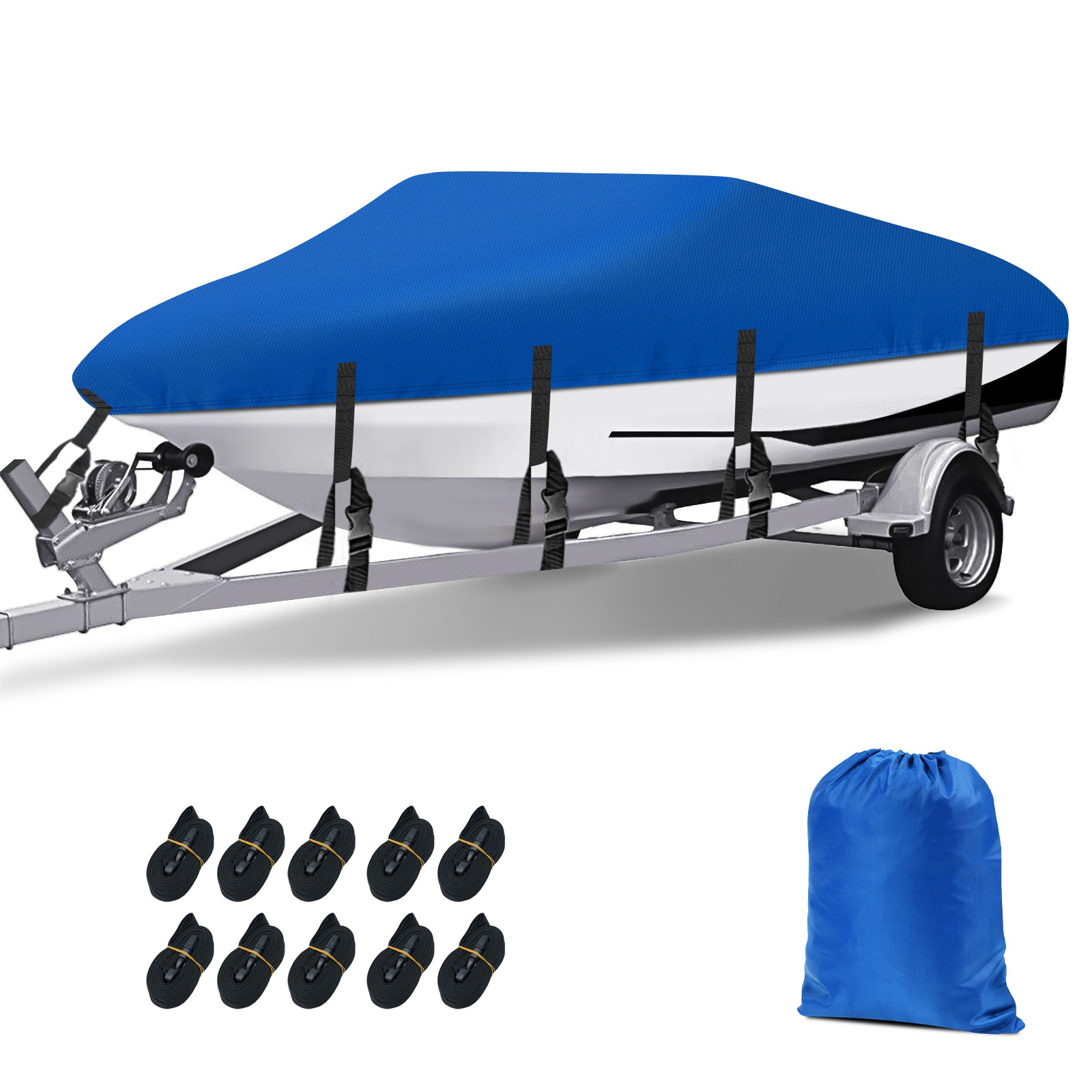 17' 18' 19' Boat Cover Waterproof Heavy Duty Marine Grade Fits V-Hull Runabout