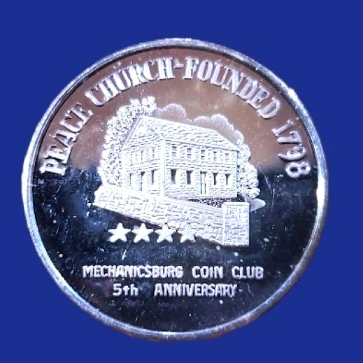 1966 MECHANICSBURG PA 999 SILVER MEDAL ~ PEACE CHURCH & NAVAL SUPPLY DEPOT