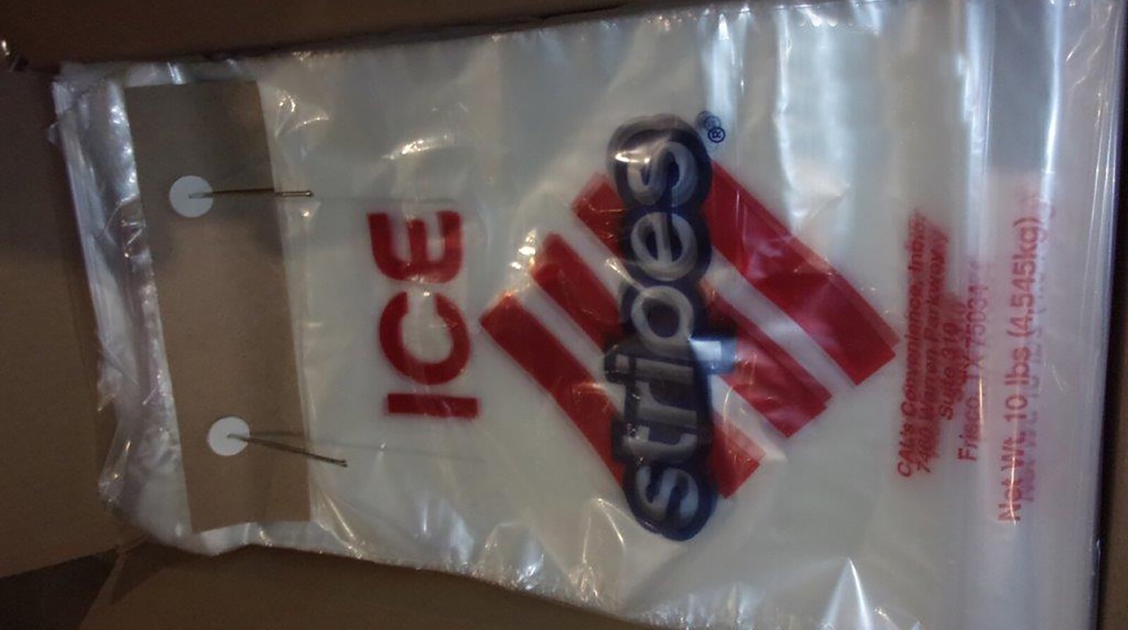 Ice Bags - 10 lb Wire Wicketed - Cal's Stripes - 1,000 Bags