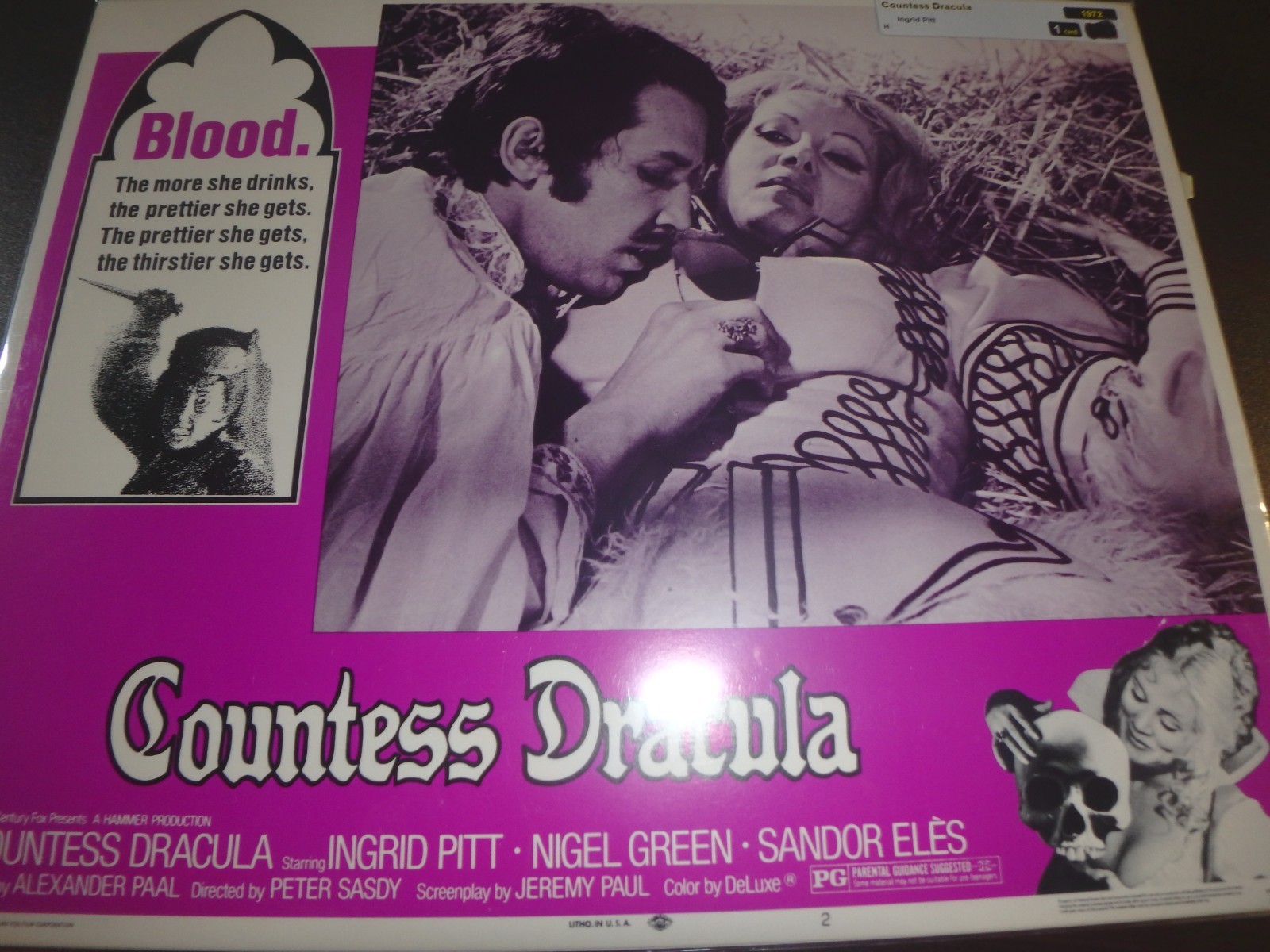 "COUNTESS DRACULA" INGRID PITT 1972 ORIGINAL LOBBY CARD!