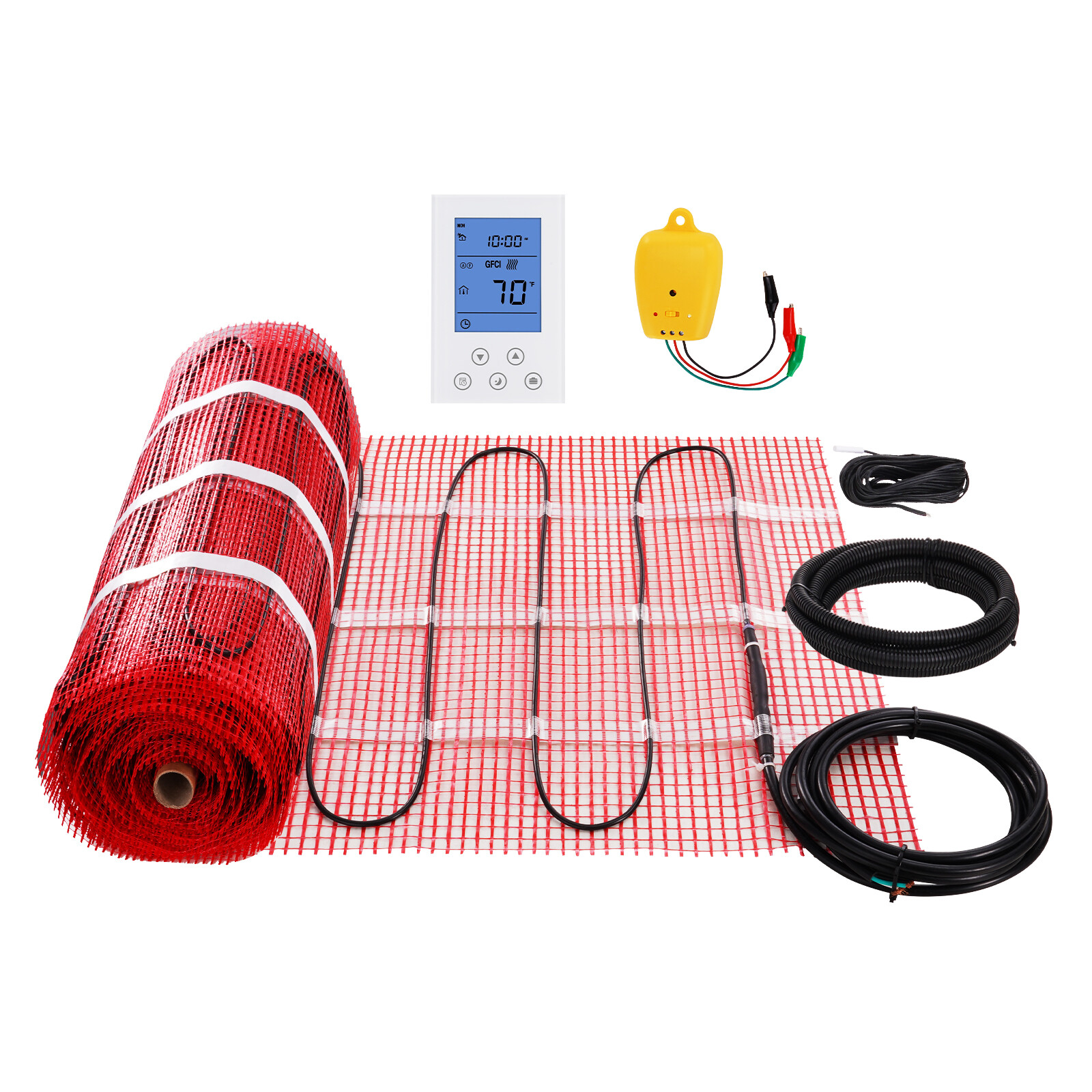 VEVOR 100 sqft Electric Radiant Floor Heating System Heat Mat with Thermostat