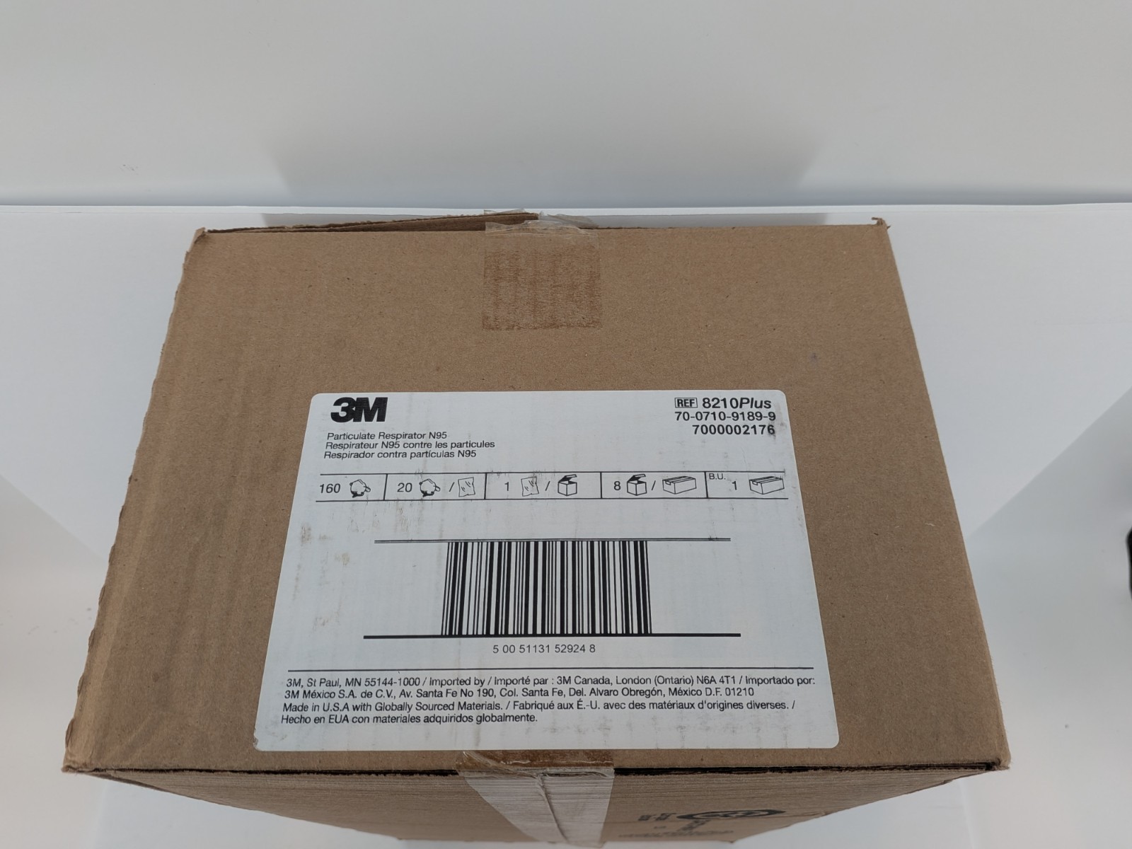 3M 8210 Plus N95 Particulate Respirator Masks | Case of 160 | Brand New