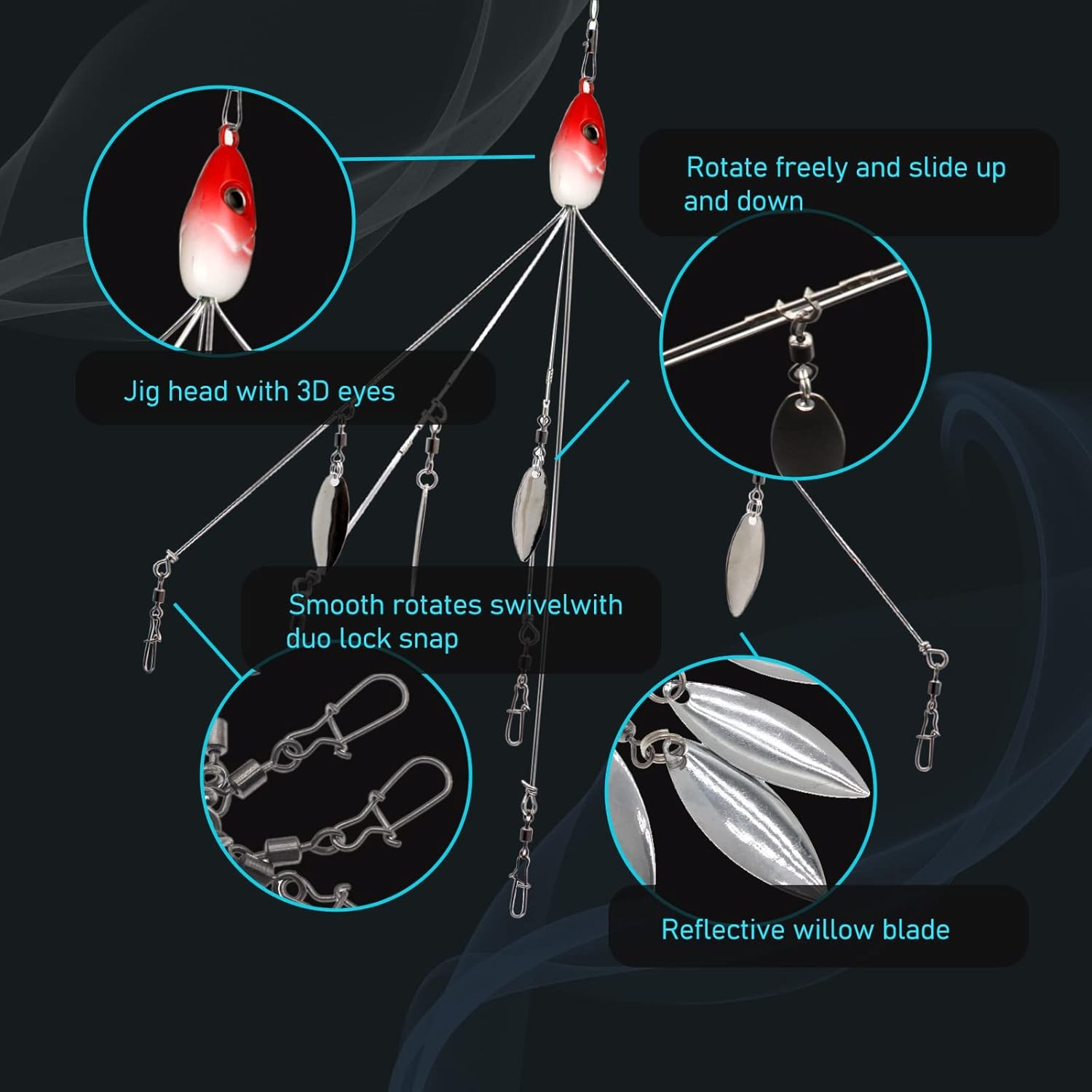 200 Umbrella Alabama Rig 4 Blades 5 Arms Alabama Rig Bass Fishing Lure Bait Tool