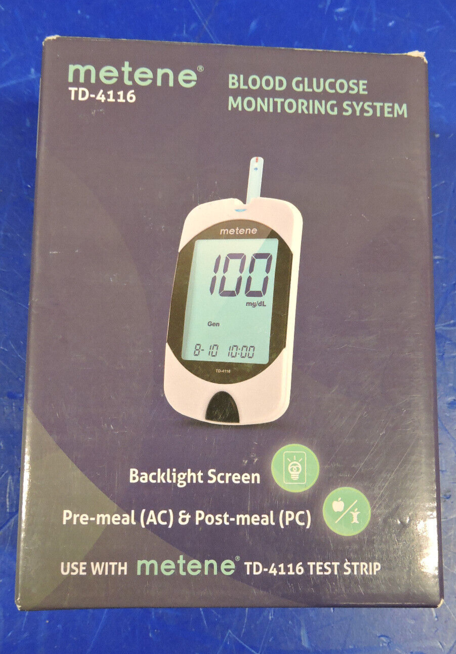 NEW Metene TD-4116 Blood Glucose Monitor/ 100 Strips 100 Lancets / Complete 2026