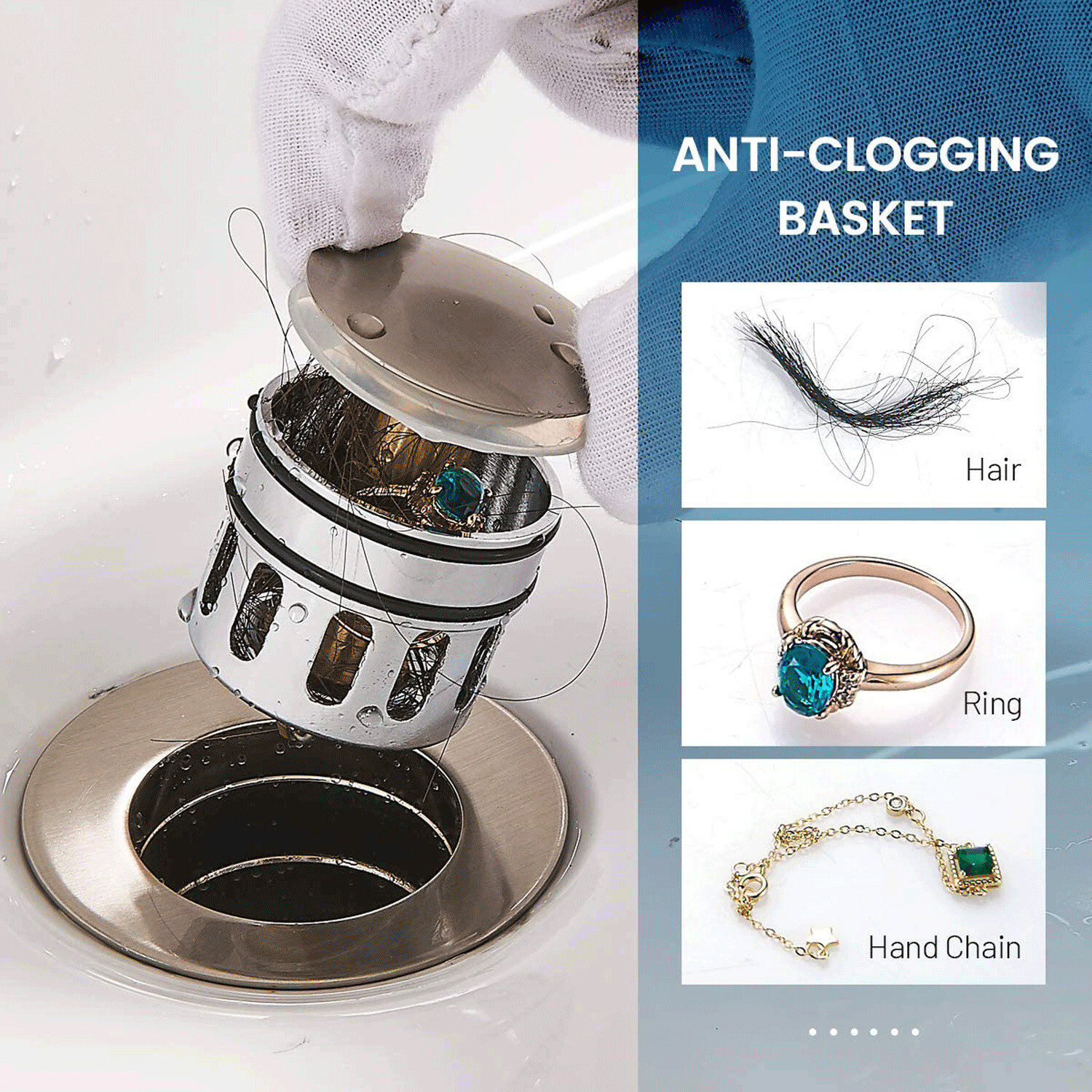 1Bathroom Sink Pop Up Drain Brushed Nickel Vessel Basin Stopper with No Overflow