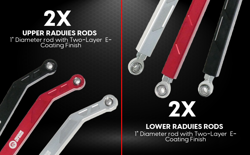 Freedom Off-Road 17+ RZR High Clearance Heavy Duty Radius Rod Set (4) Polished