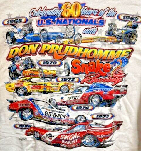 VRHTF NHRA VINTAGE DON PRUDHOMME 60 YEARS OF THE NHRA US NATIONALS" XL T SHIRT