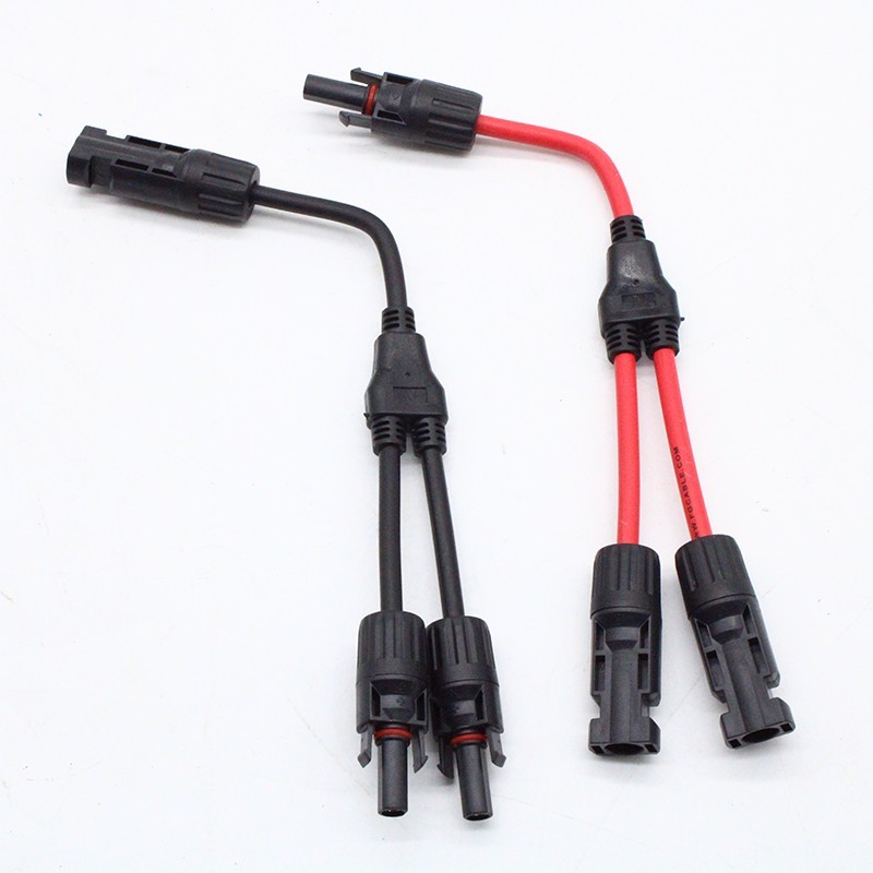 2 Pair Y2 Branch Solar Cable Solar Connectors for Solar Panel Parallel 30A
