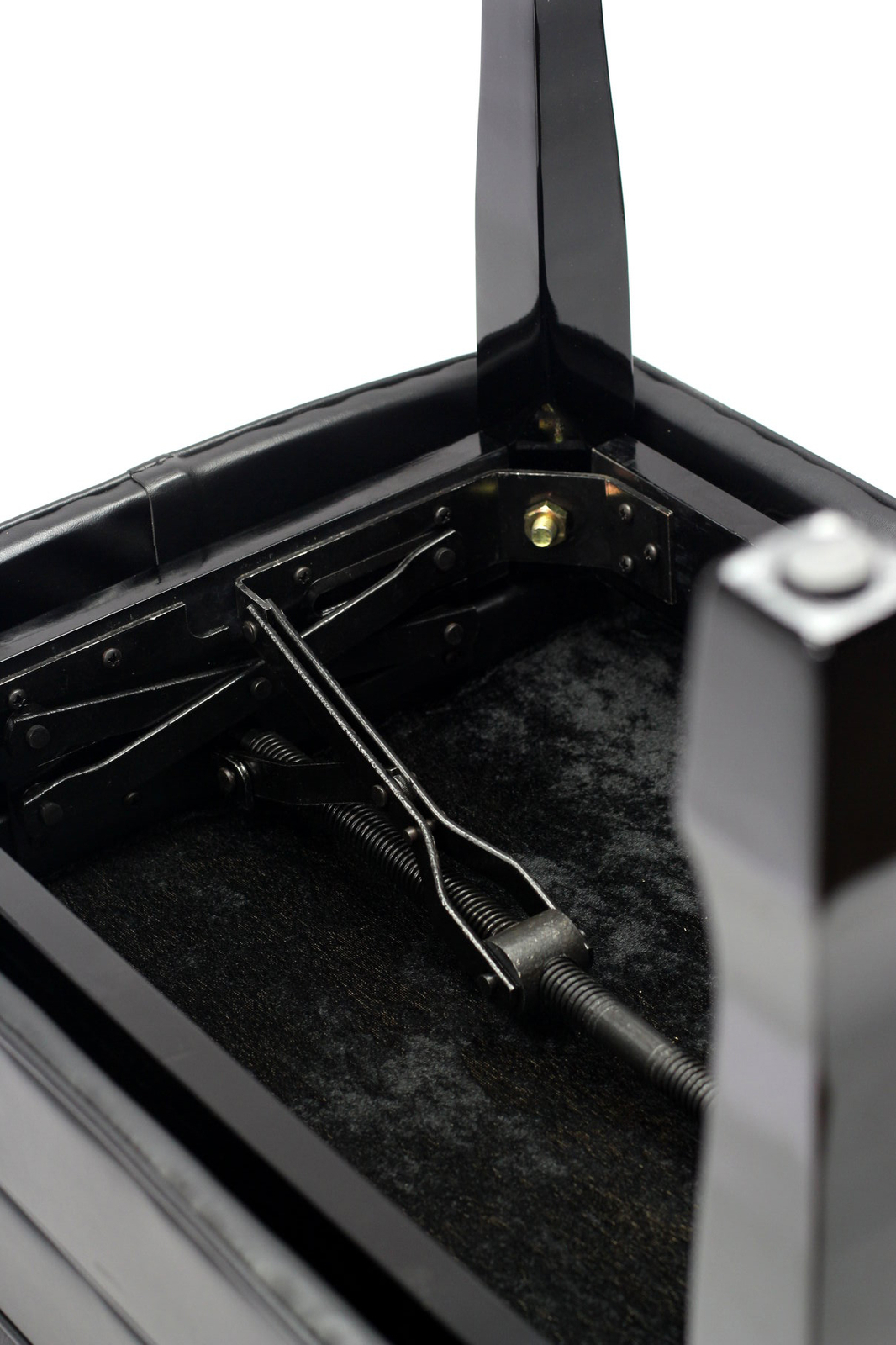 Genuine Leather Adjustable Piano Bench Seat - GRIFFIN Black Wood Keyboard Stool