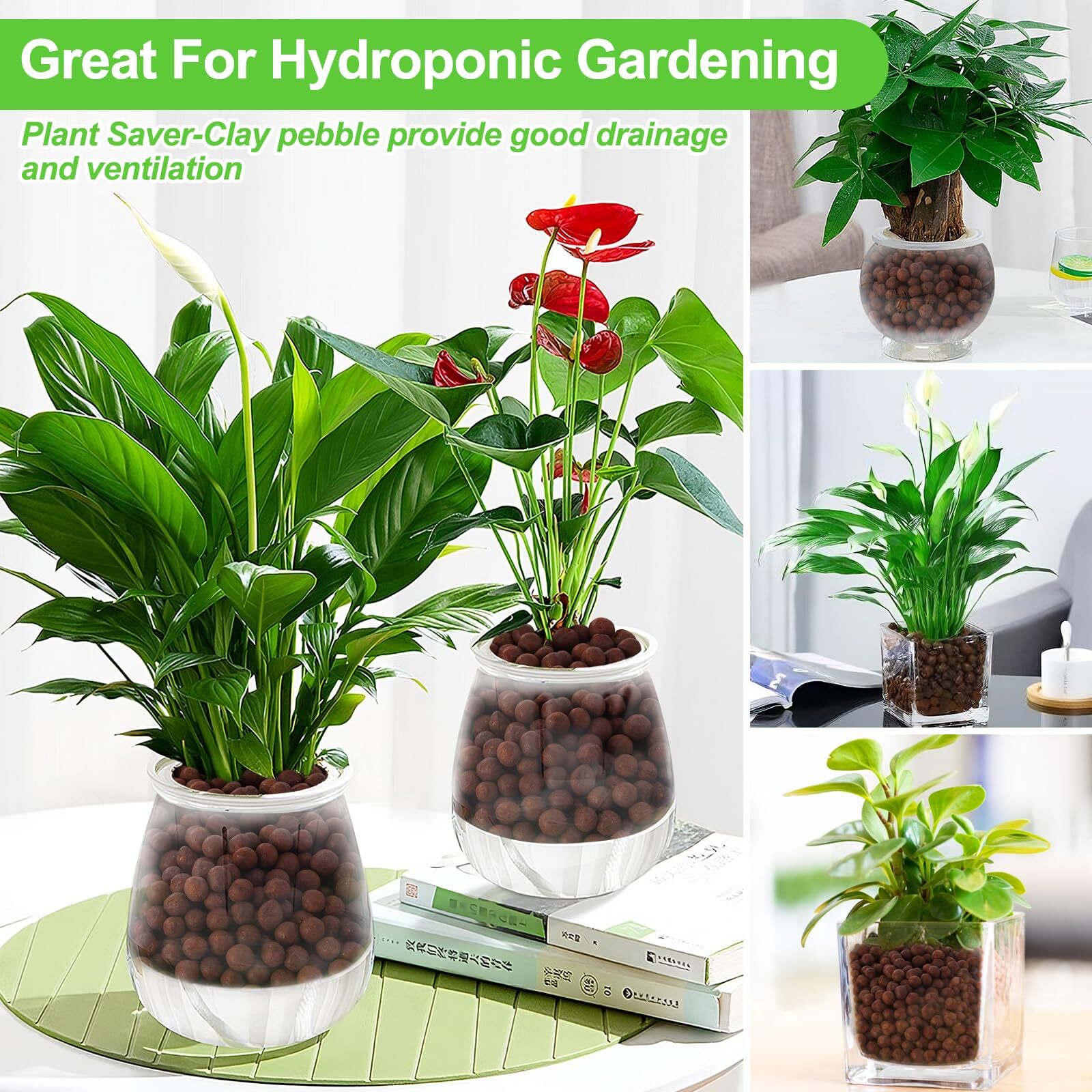 Riare 2 LBS Organic Expanded Clay Pebbles for Plants 4mm-16mm Natural Leca Balls